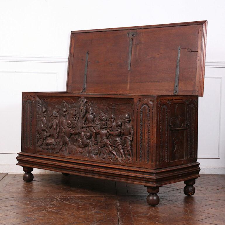 Late 17th Century 18th Century Carved Walnut Coffer