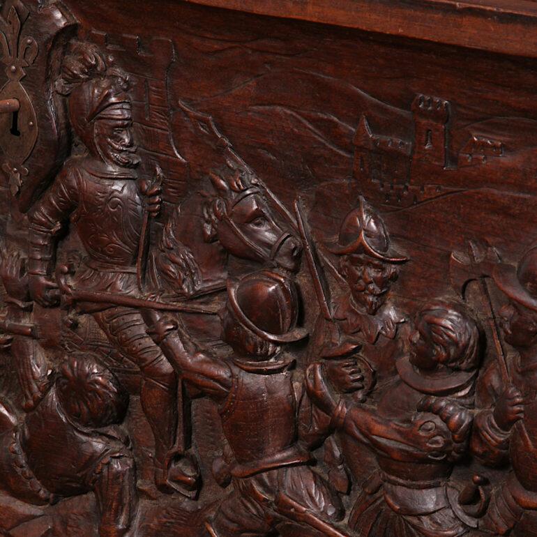 18th Century Carved Walnut Coffer 1