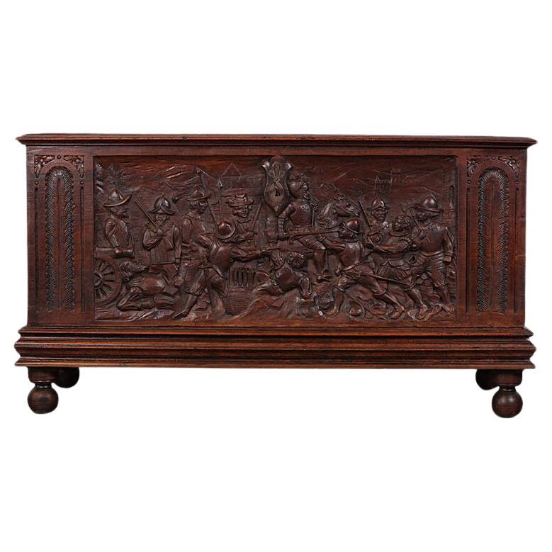 18th Century Carved Walnut Coffer