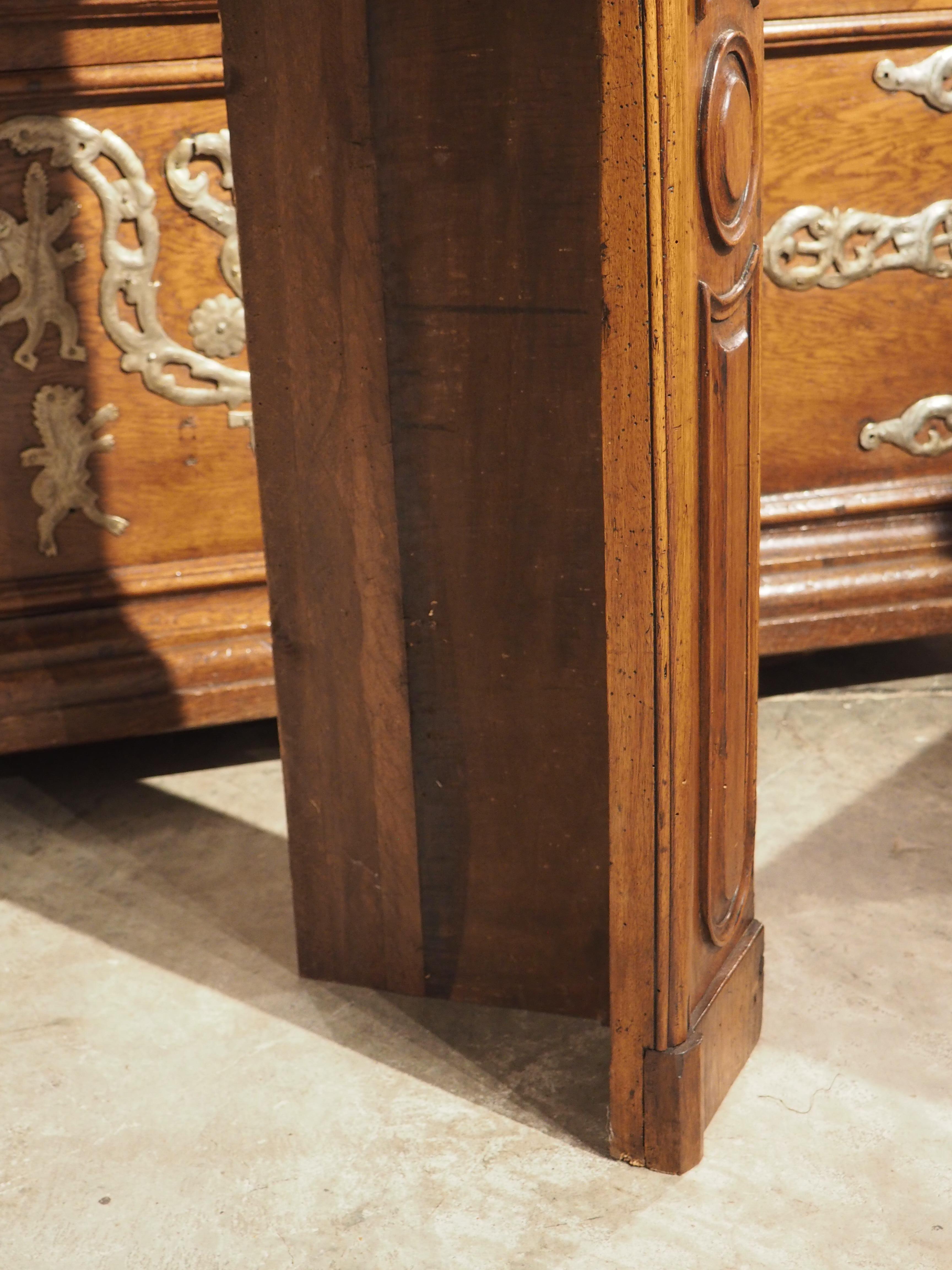 18th Century Carved Walnut Fireplace Mantel from Burgundy, France In Good Condition In Dallas, TX