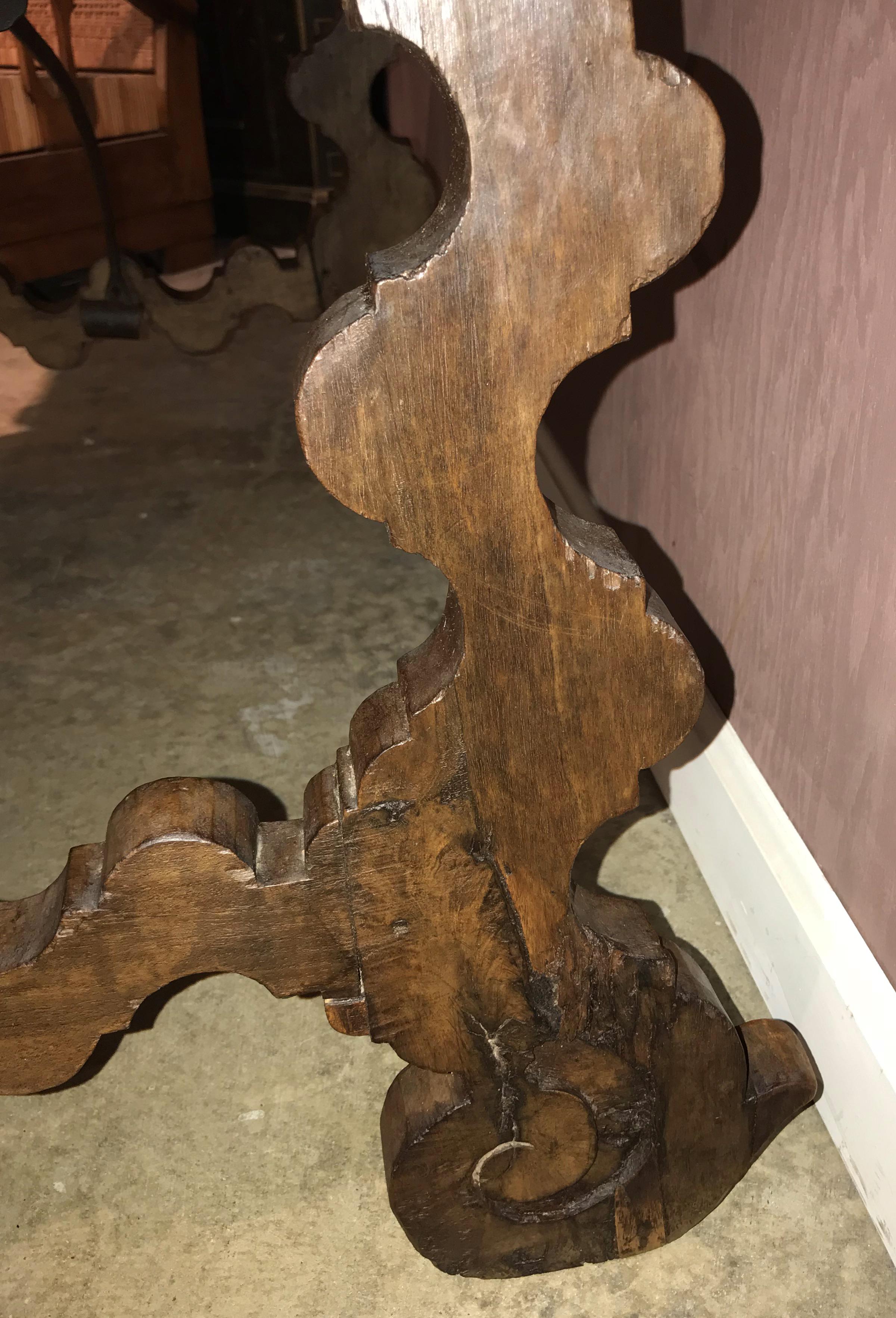 18th Century Carved Walnut Spanish Trestle Table 4