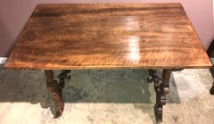 18th Century Carved Walnut Spanish Trestle Table