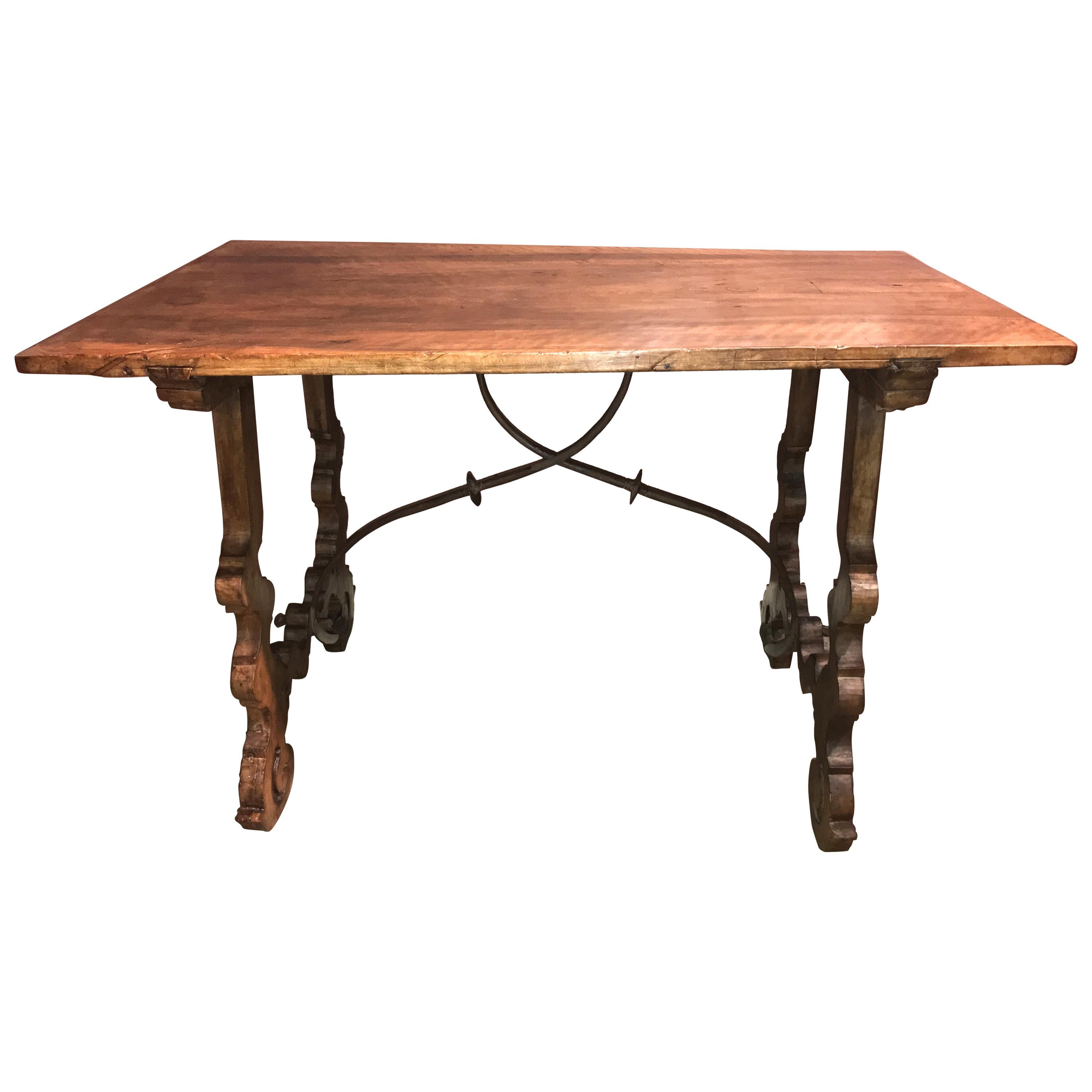 18th Century Carved Walnut Spanish Trestle Table