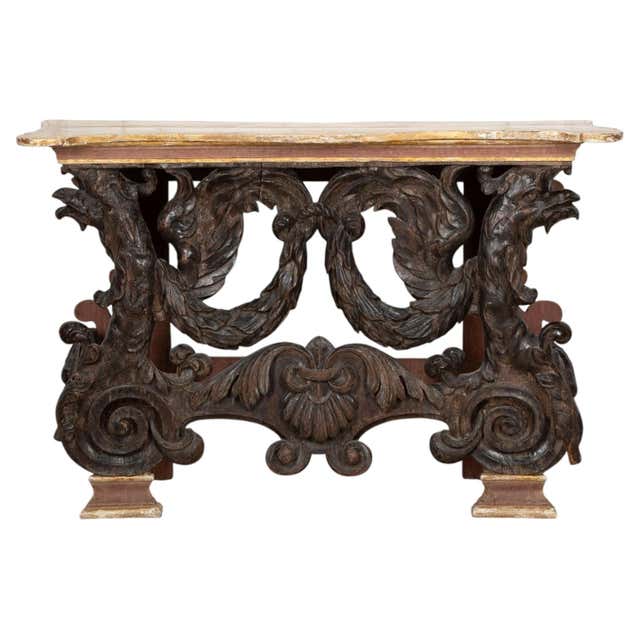 Timber Desk Table Noble Wood console table - 19th century For Sale at 1stDibs