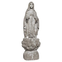 18th Century Carved Wood Madonna Statue
