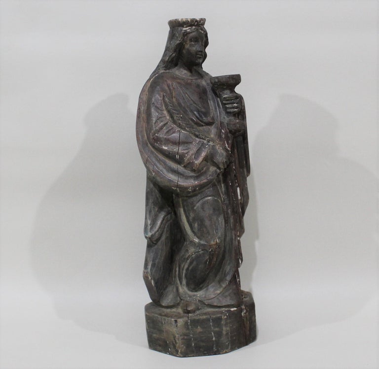 18th Century Carved Wood Santos of the Virgin Mary at 1stDibs
