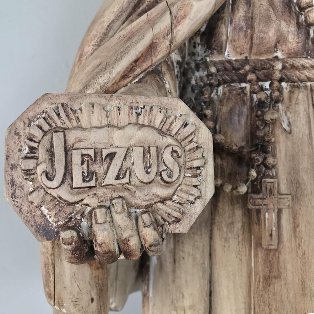 Dutch 18th Century Carved Wood Statue of Saint