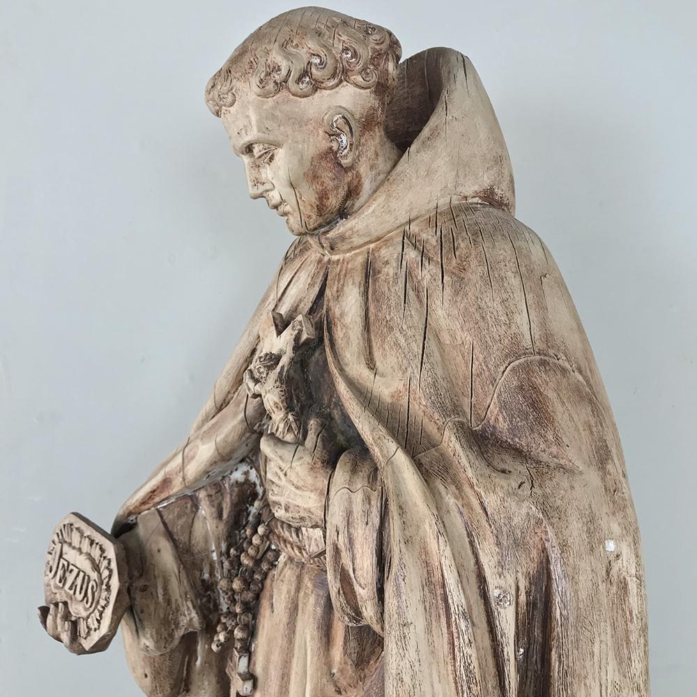 18th Century Carved Wood Statue of Saint 1
