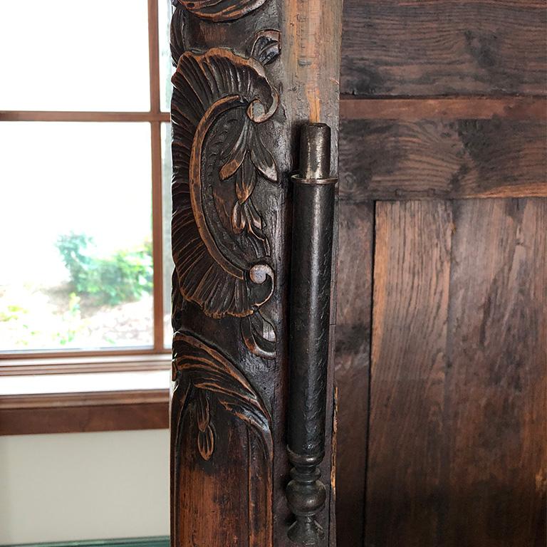 18th Century Louis XV French Provincial Carved Armoire or Wardrobe France 1700s  In Good Condition In Oklahoma City, OK