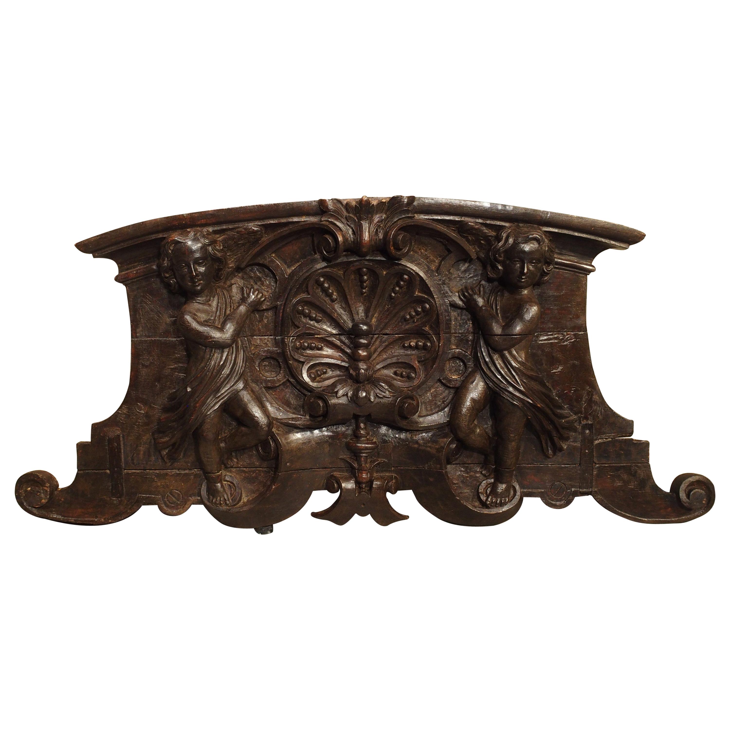 18th Century Carved Wooden Overdoor from France