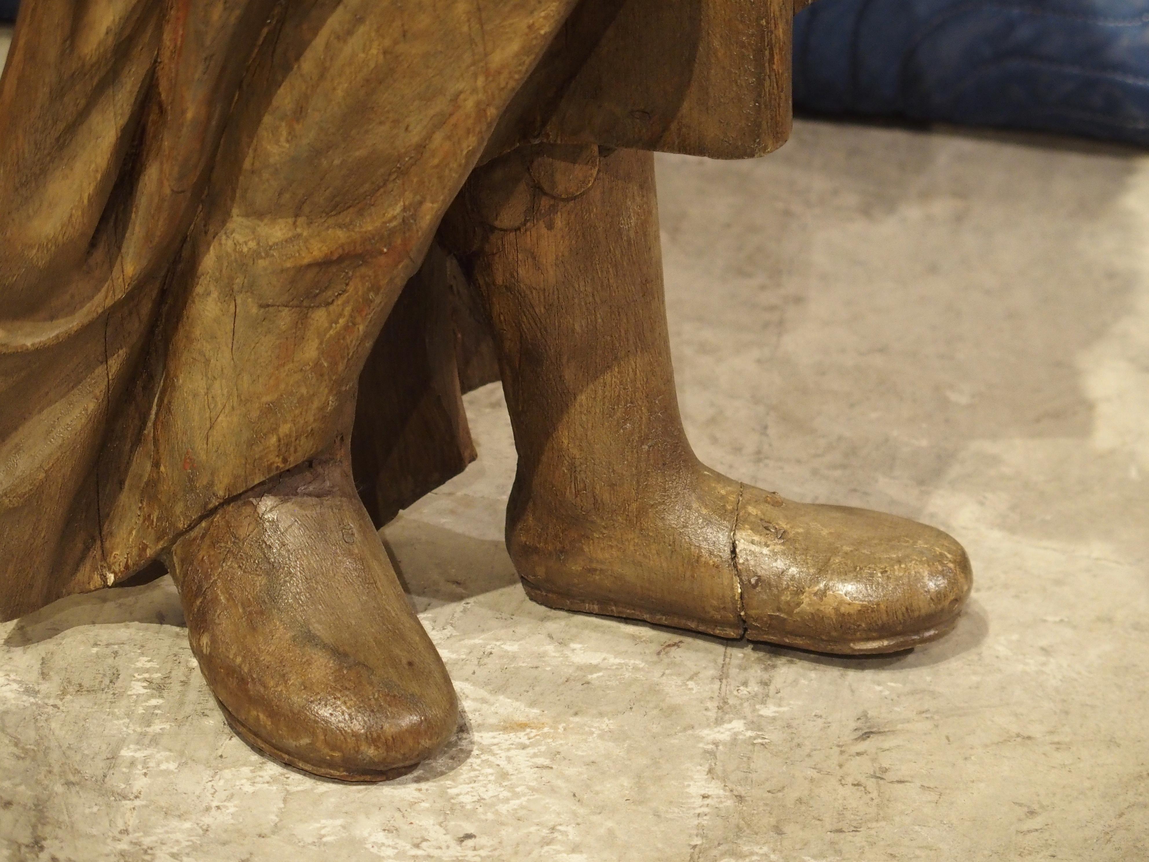 Statue en bois sculpté du 18ème siècle de France en vente 1