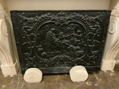 Plaque de cheminée en fonte du 18ème siècle de France