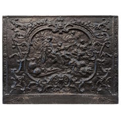 18th Century Cast Iron Fireback from France