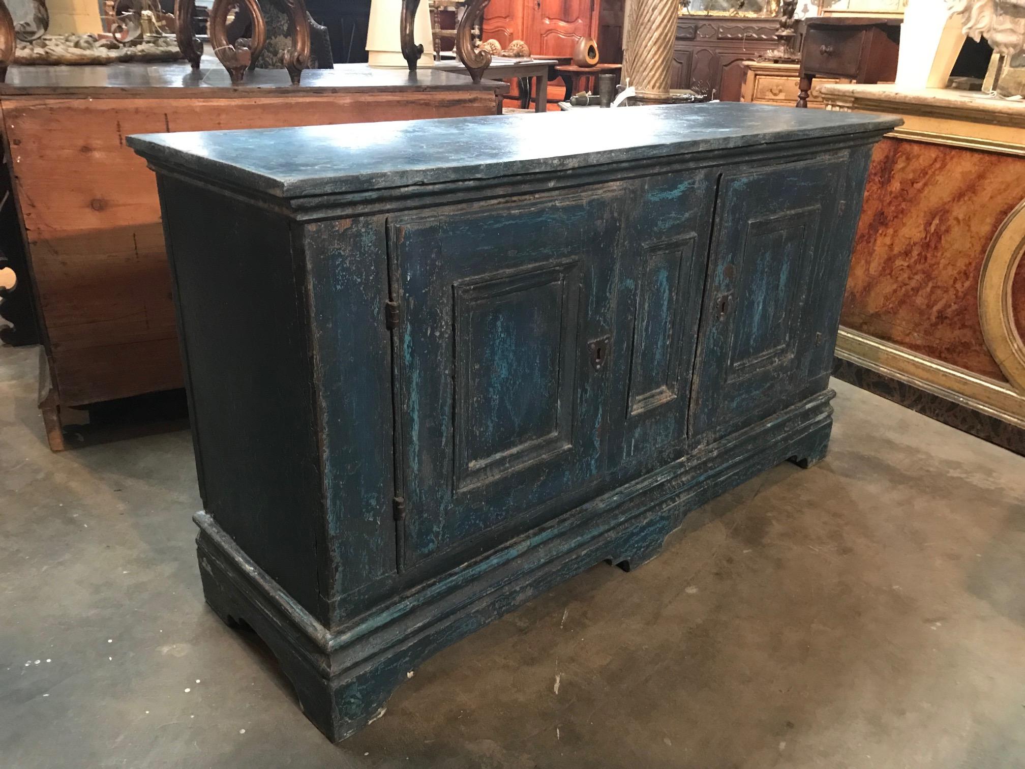 Painted 18th Century Catalan Buffet Cabinet