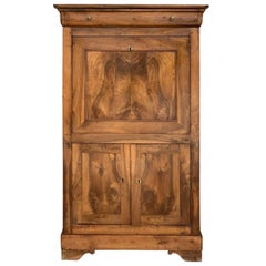 18th Century Catalan Drop-Front Oak Secretary Desk or Abattant, Spain