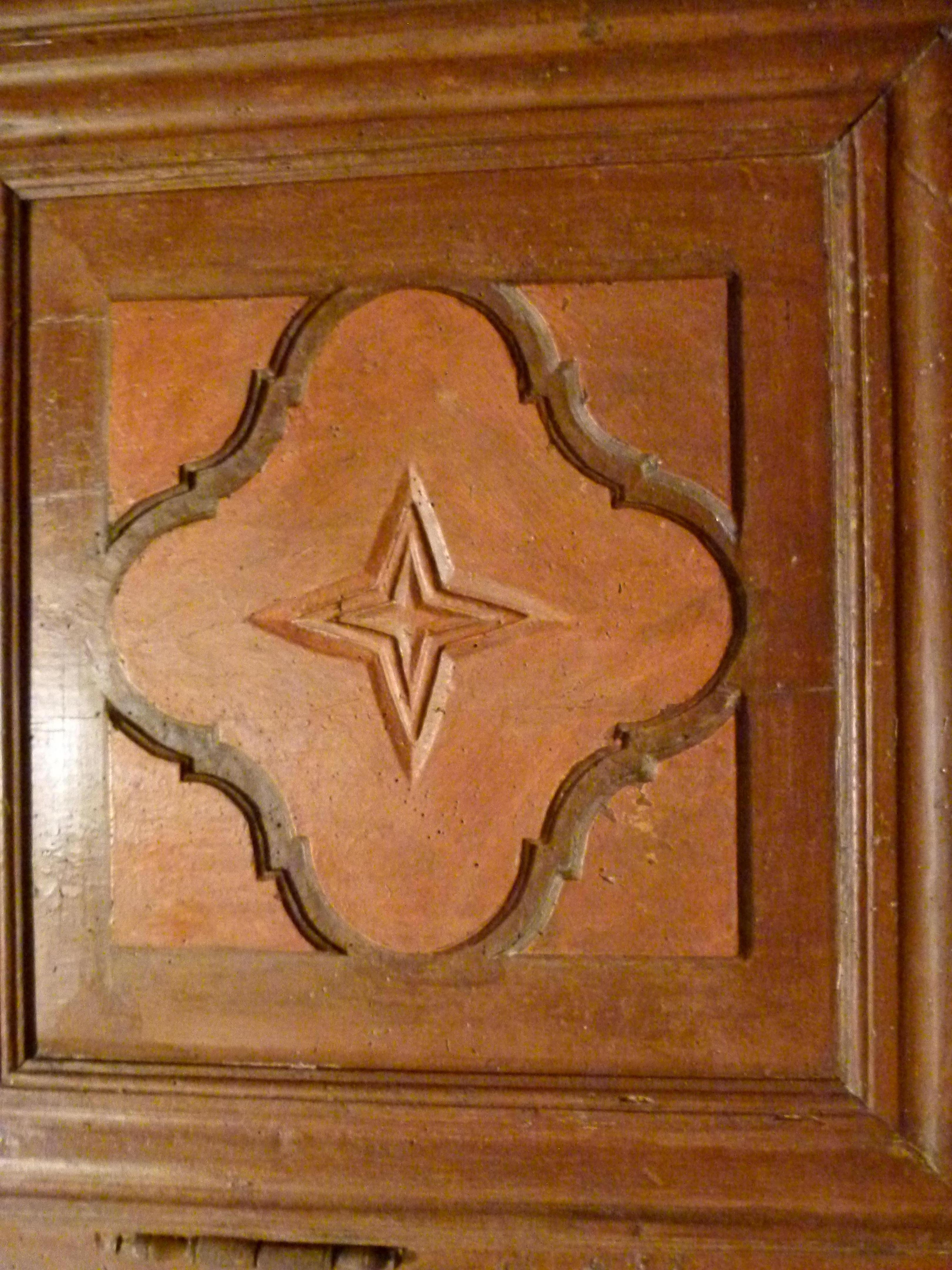 Hand-Carved Typical Old Rustic Hand Carved Walnut Wardrobe, Spain