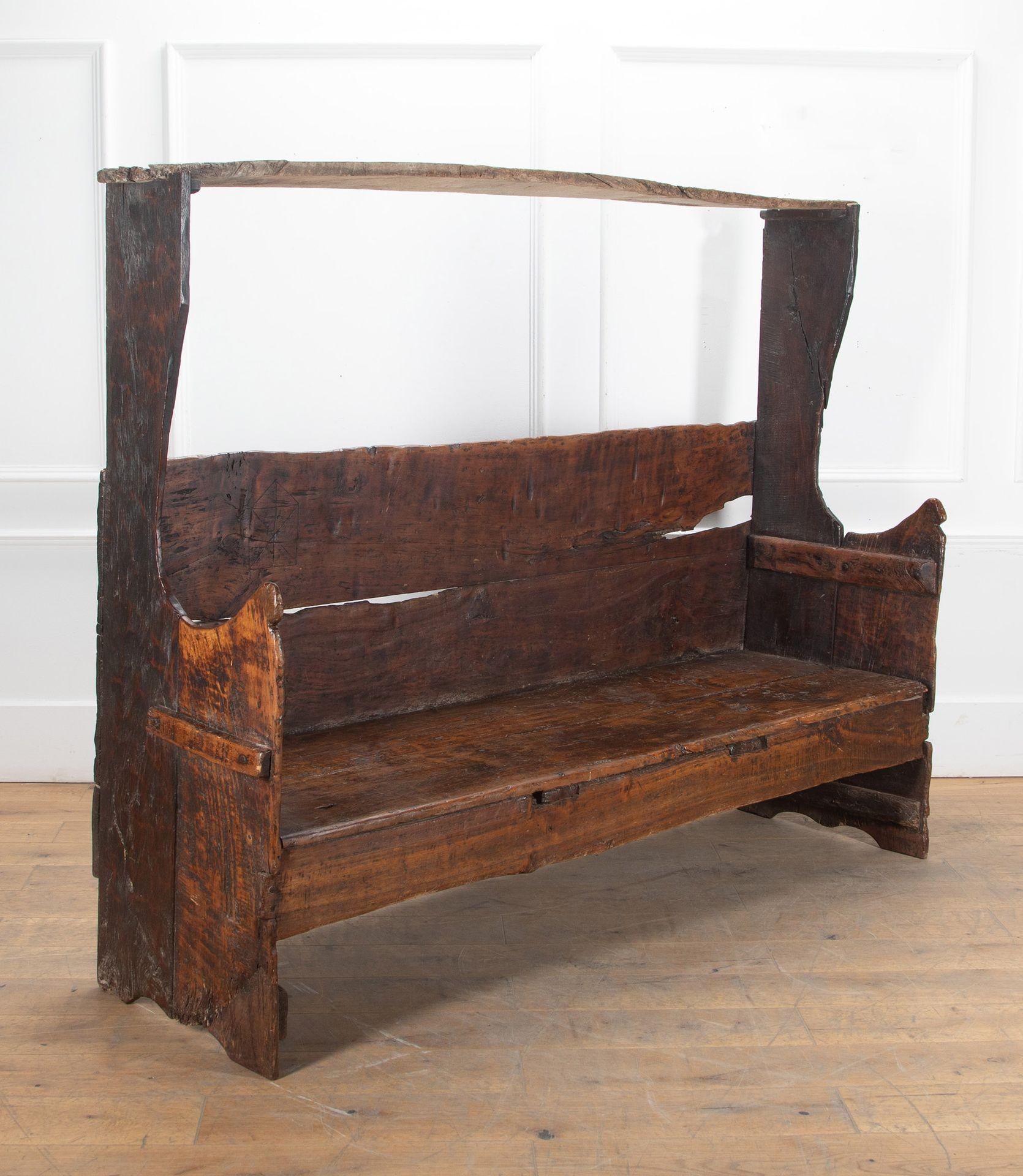 An 18th Century primitive Catalan settle bench with warm tones and fabulous patina.
Made from large planks of solid fruitwood with elegant shaped ends.
A versatile and comfortable bench that is ideal for a country house or townhouse kitchen hallway