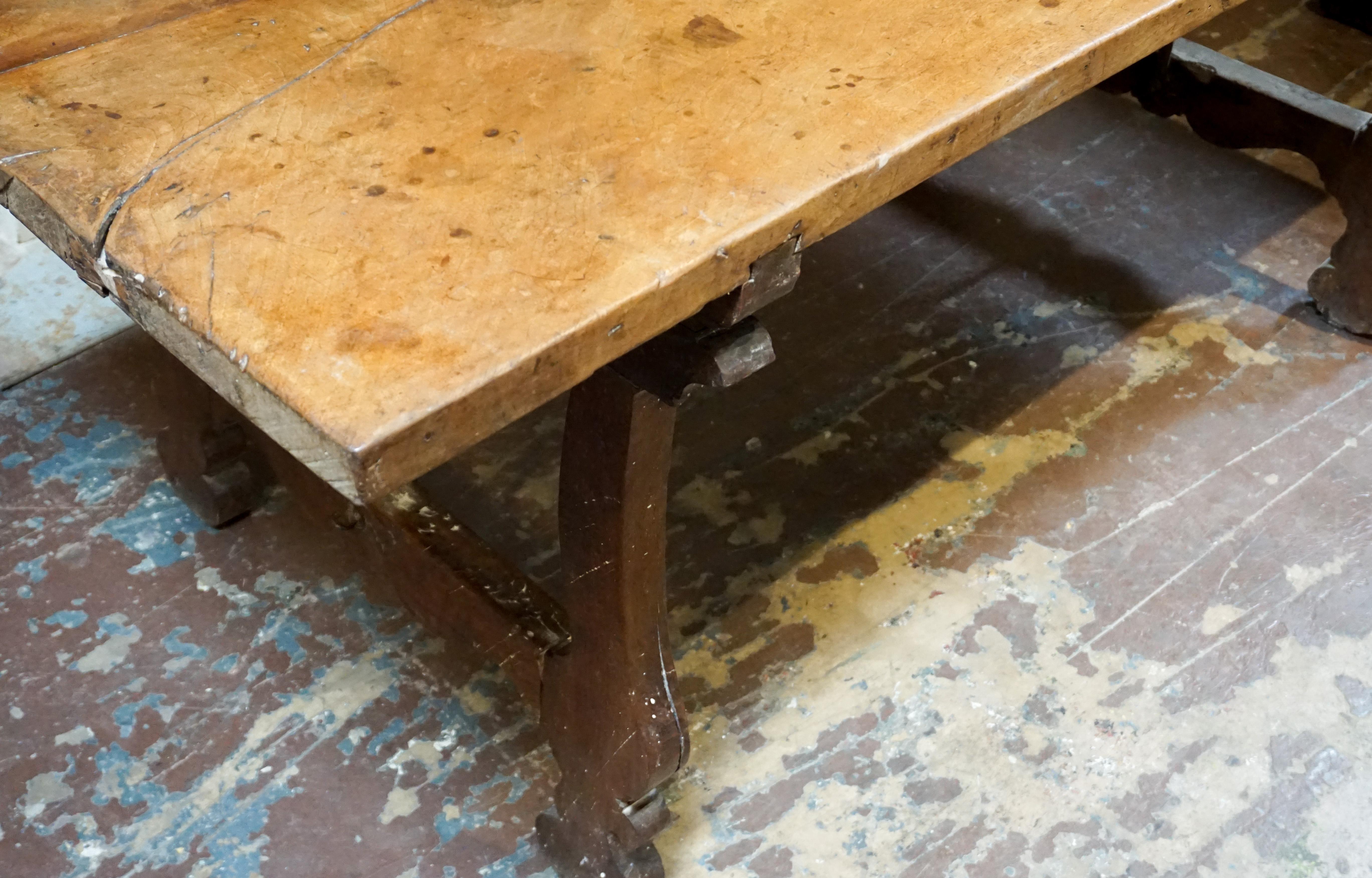 This walnut table originates from Spain, circa 1780.