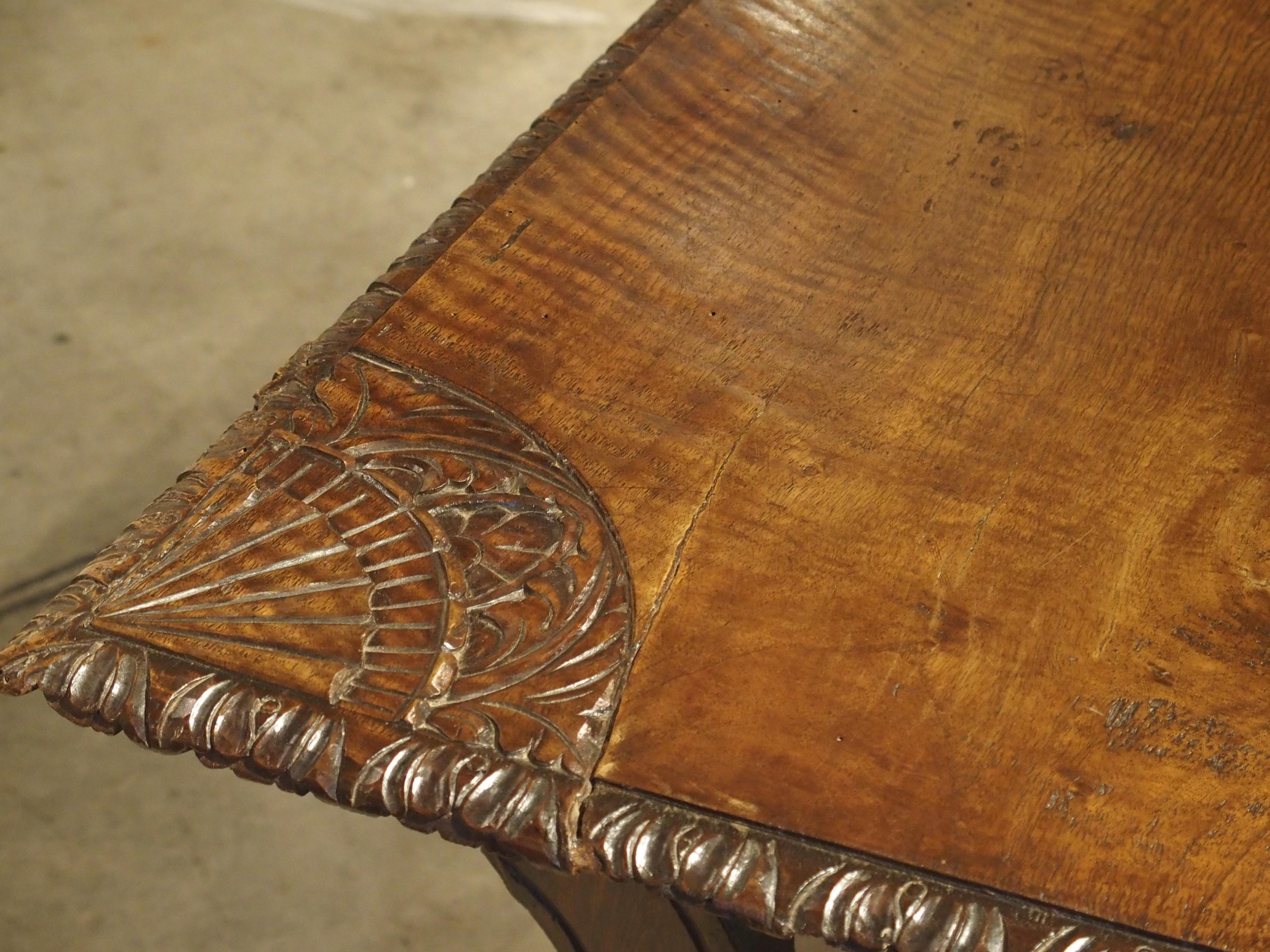 18th Century Catalan Table with Forged Iron Stretchers 3