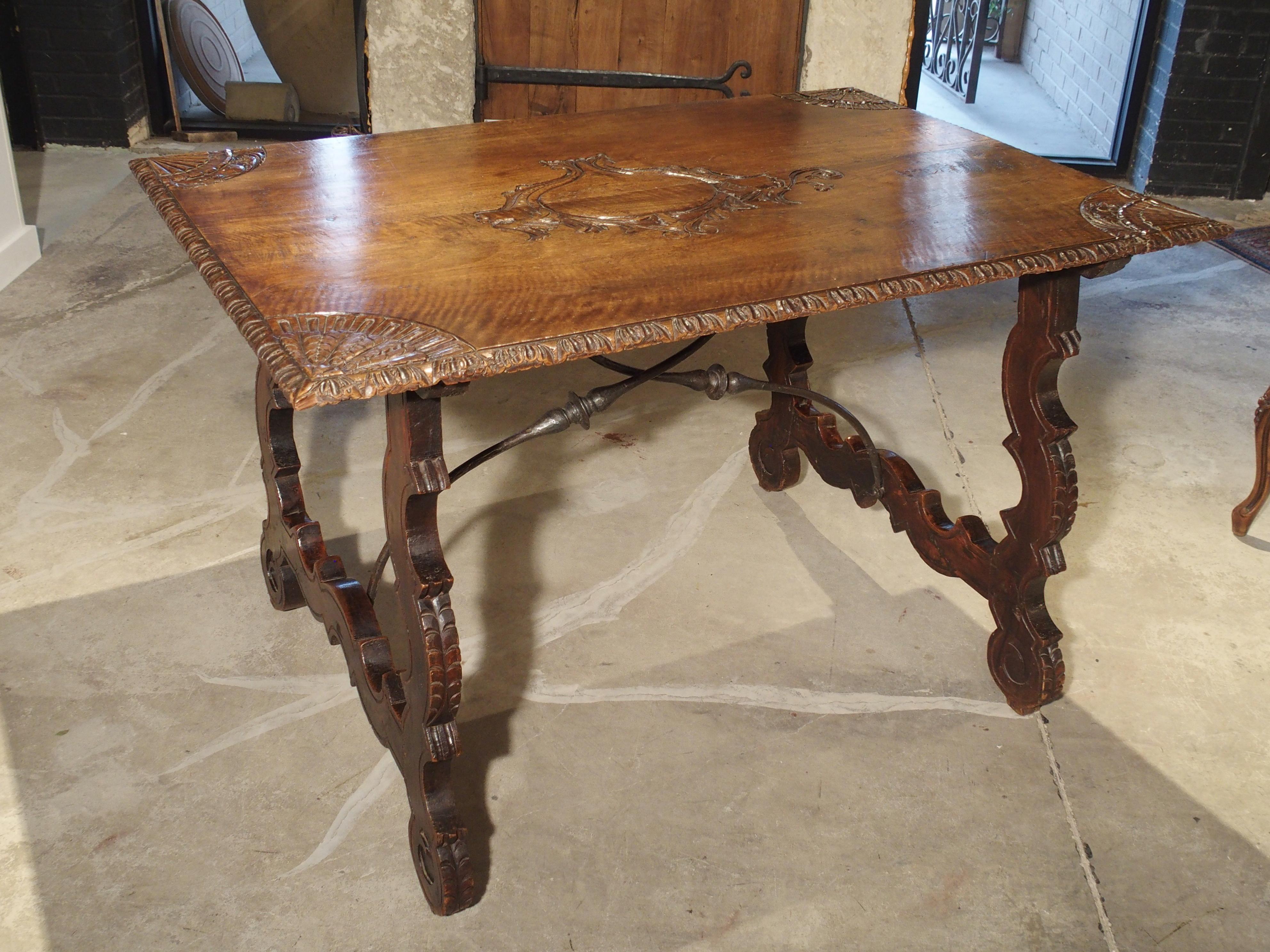 18th Century Catalan Table with Forged Iron Stretchers 4