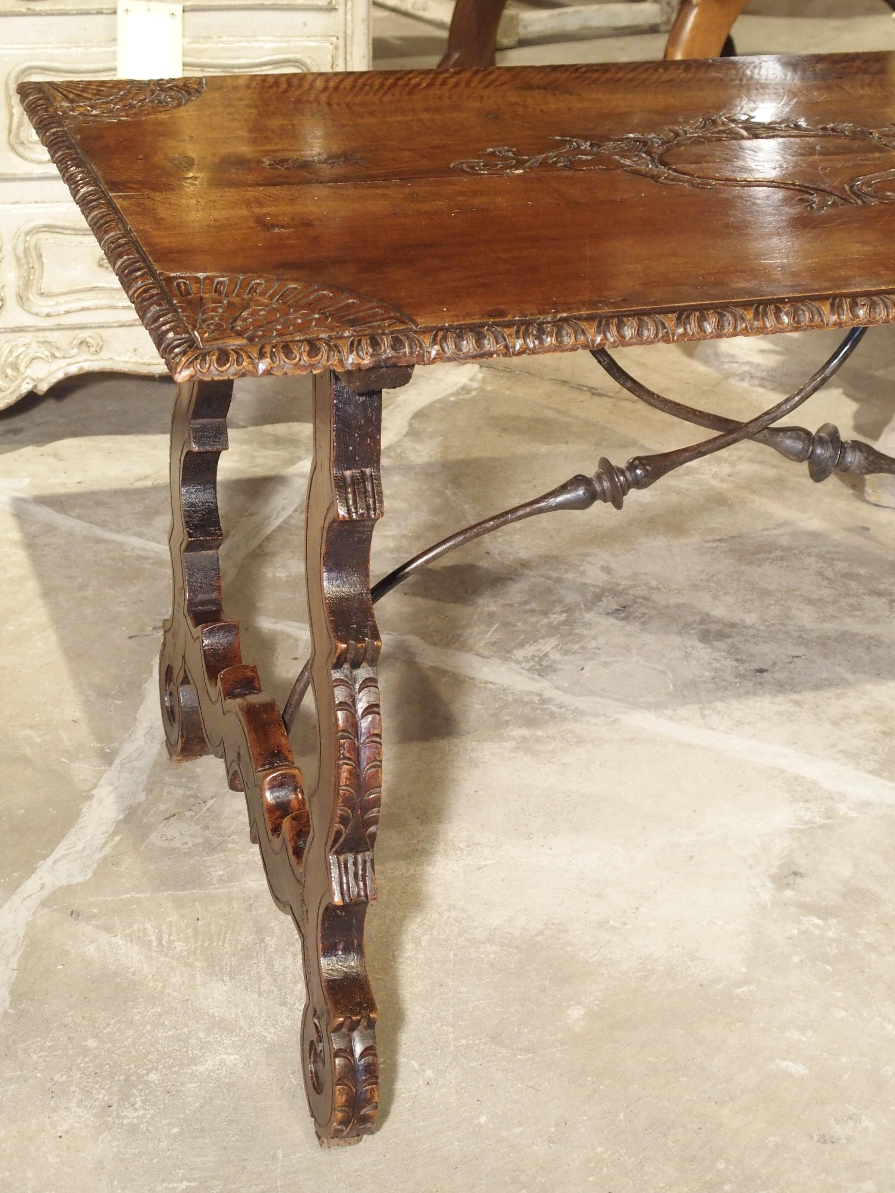 18th Century Catalan Table with Forged Iron Stretchers 6