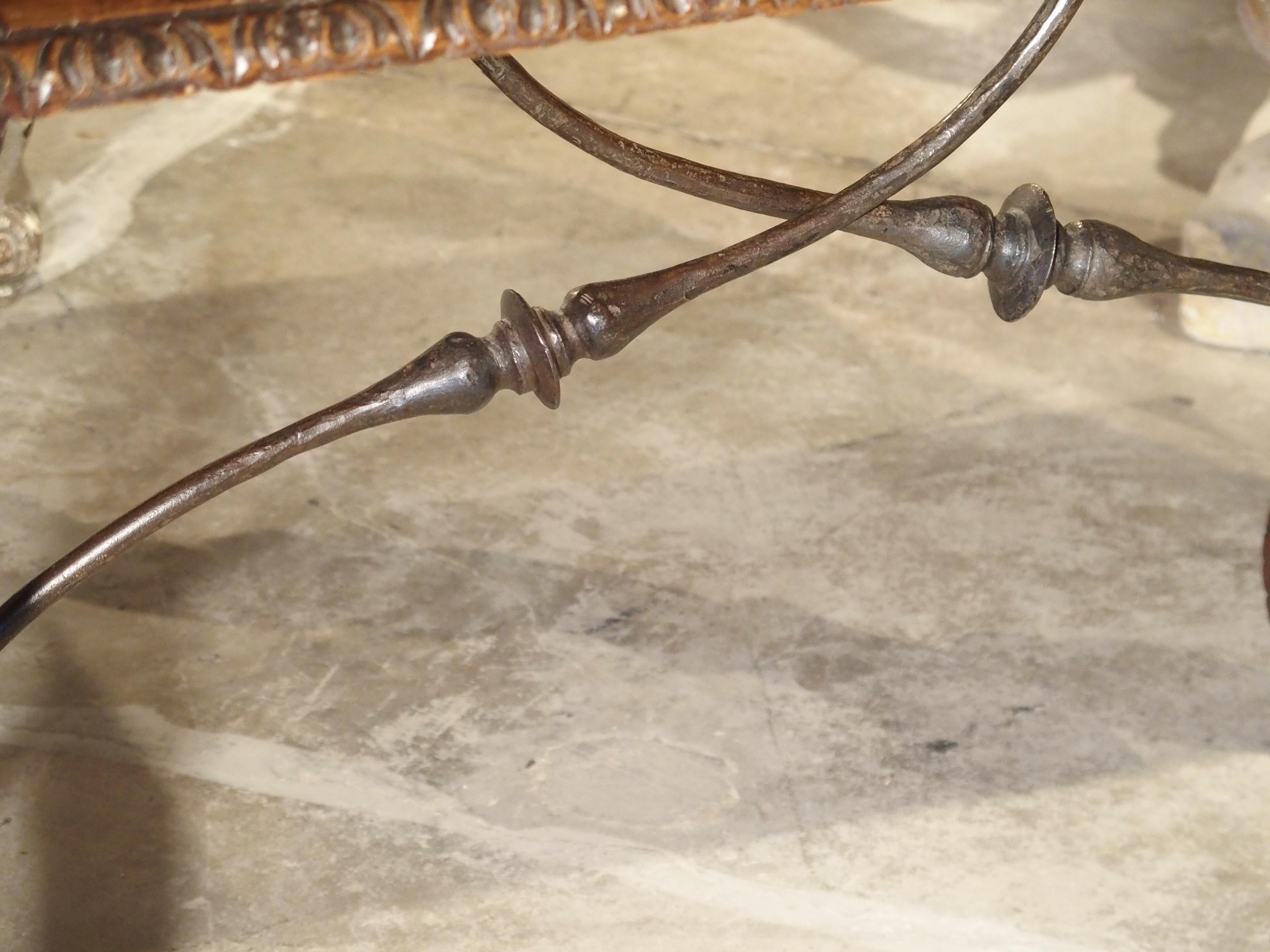 18th Century Catalan Table with Forged Iron Stretchers 7