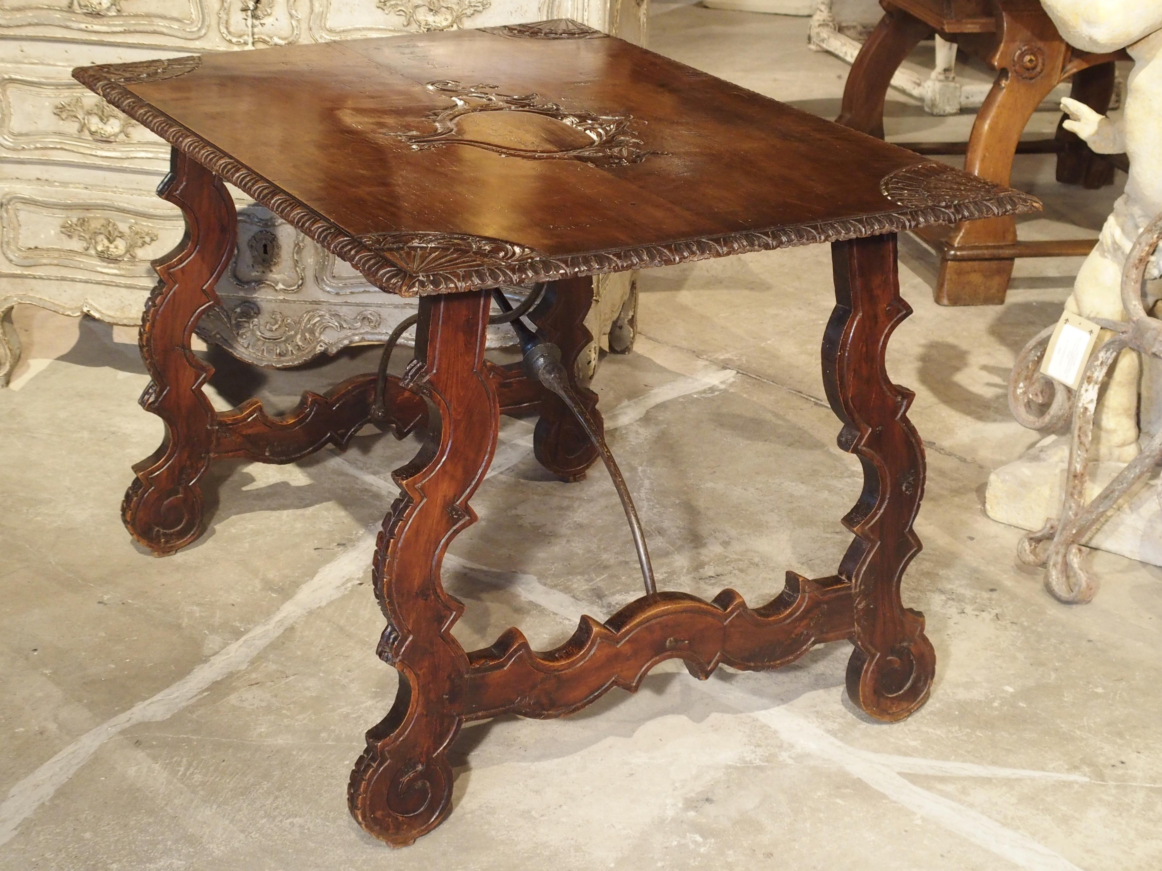 18th Century Catalan Table with Forged Iron Stretchers 11