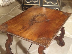18th Century Catalan Table with Forged Iron Stretchers