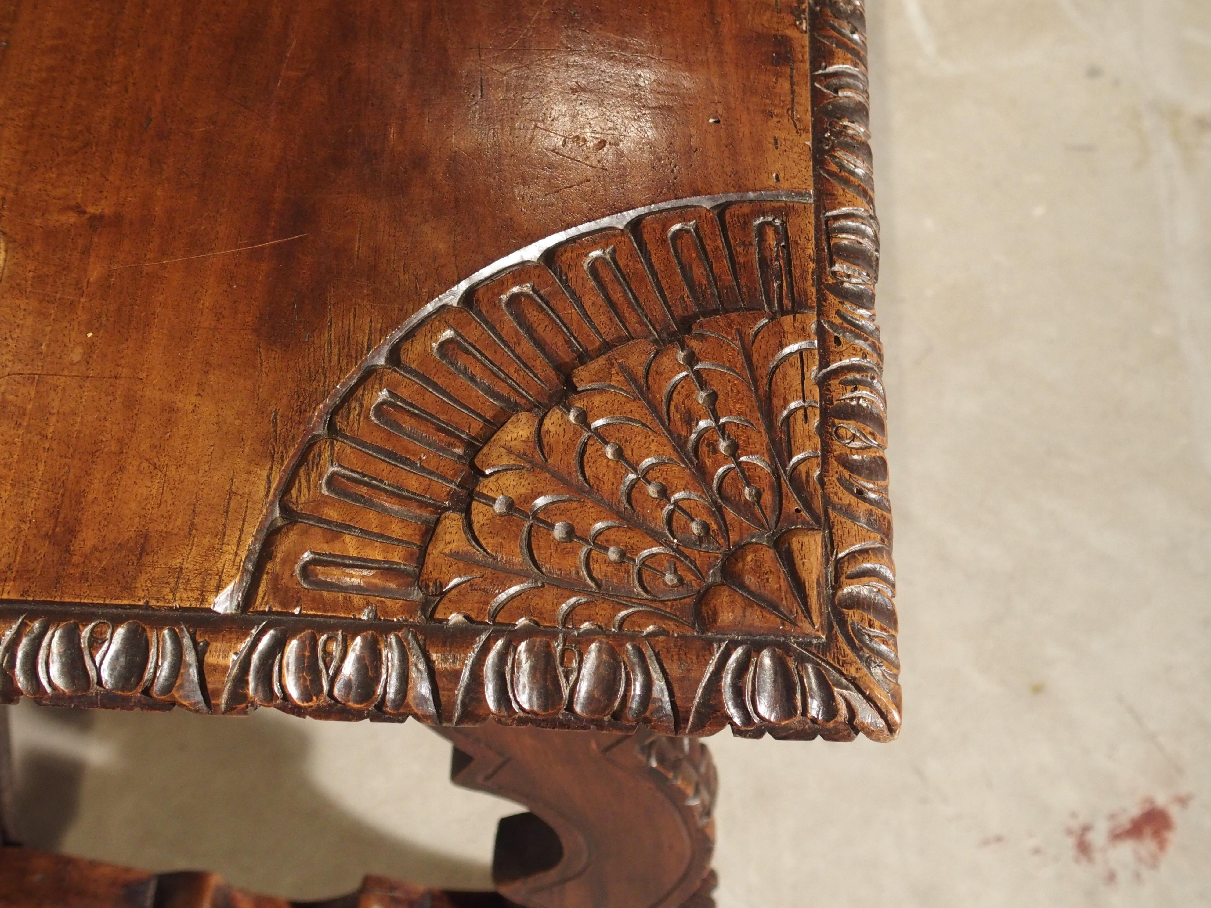 Spanish 18th Century Catalan Table with Forged Iron Stretchers