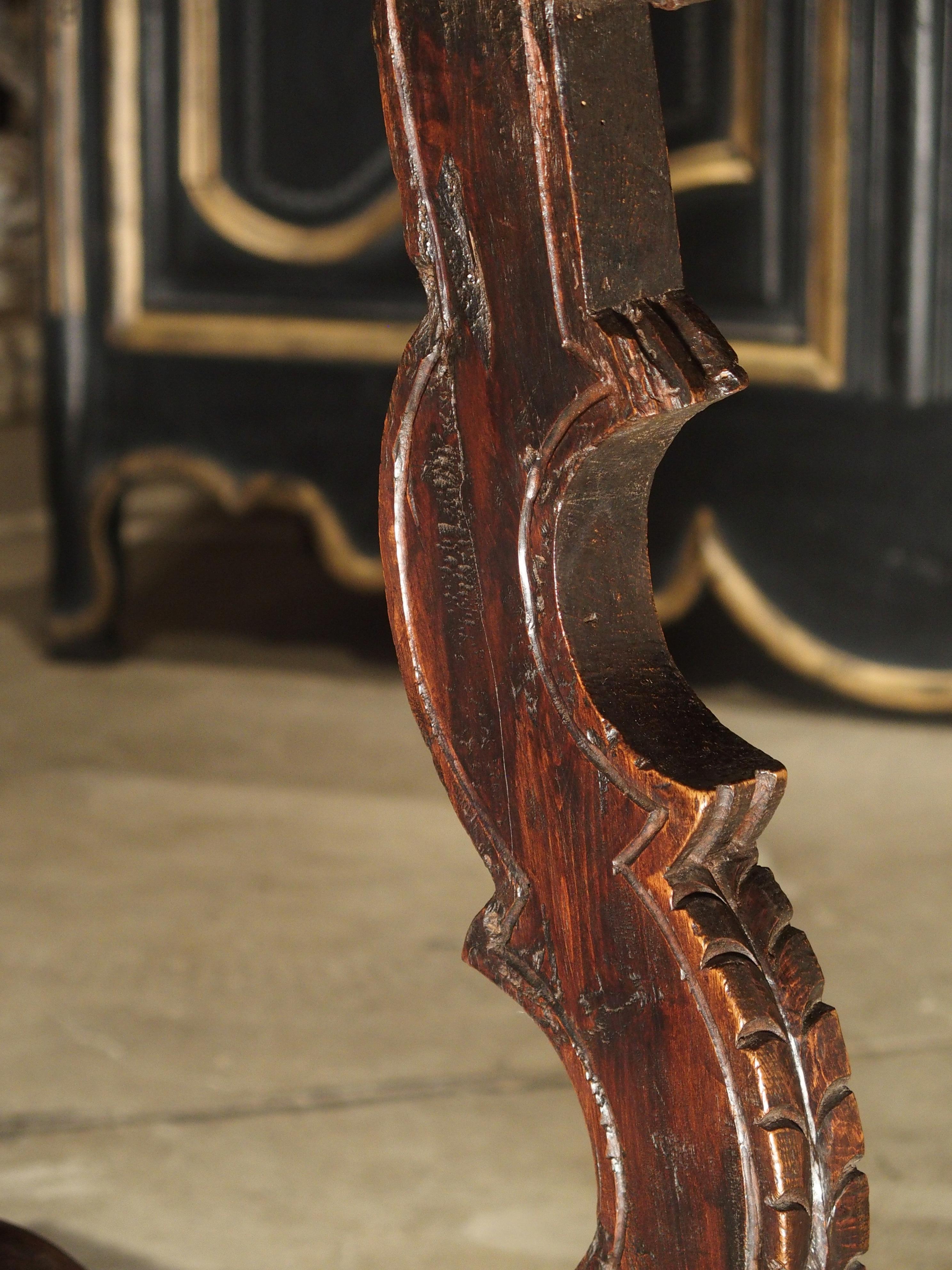 18th Century Catalan Table with Forged Iron Stretchers 1