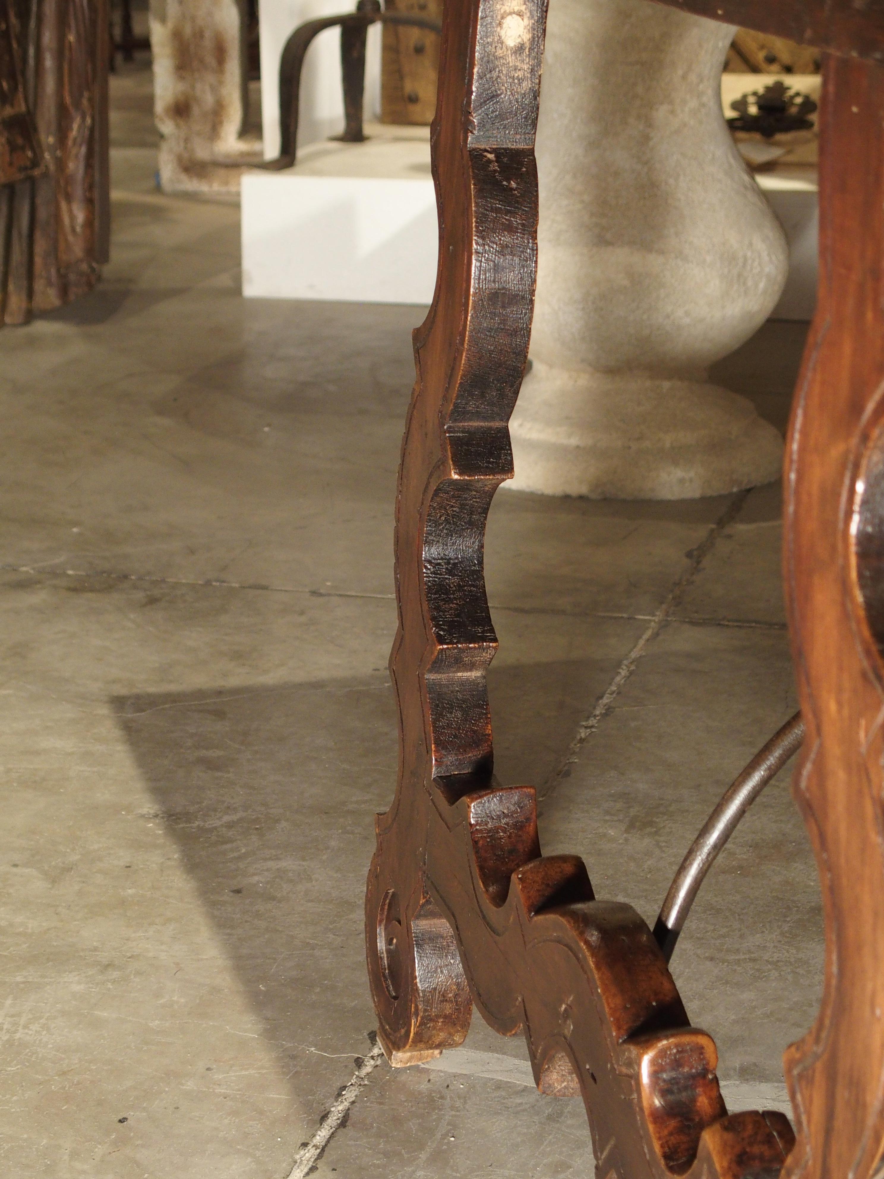 18th Century Catalan Table with Forged Iron Stretchers 2