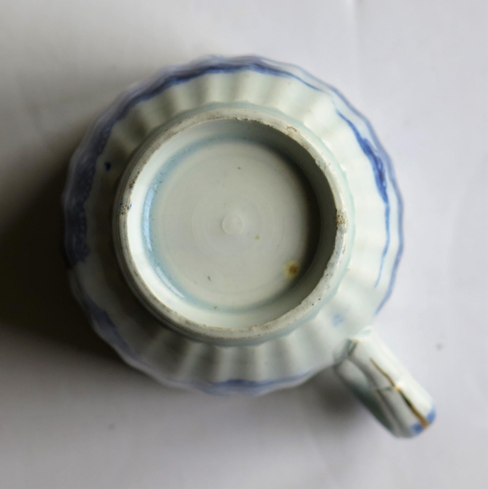 18th Century Caughley Coffee Cup Pearlware Gilded Chinoiserie Patn, circa 1785 10