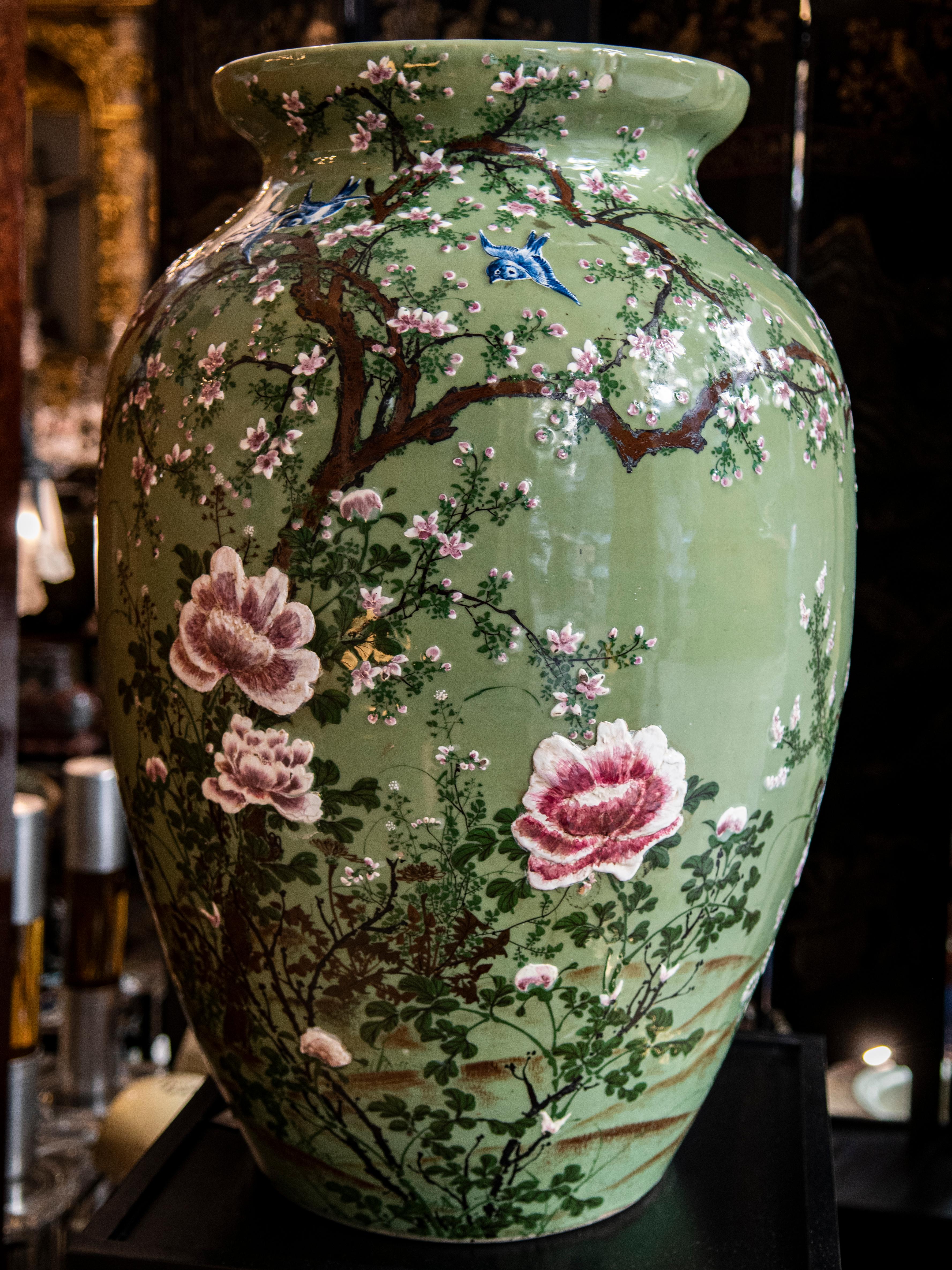 Japanese 18th Century Celadon Seto Ware Vase