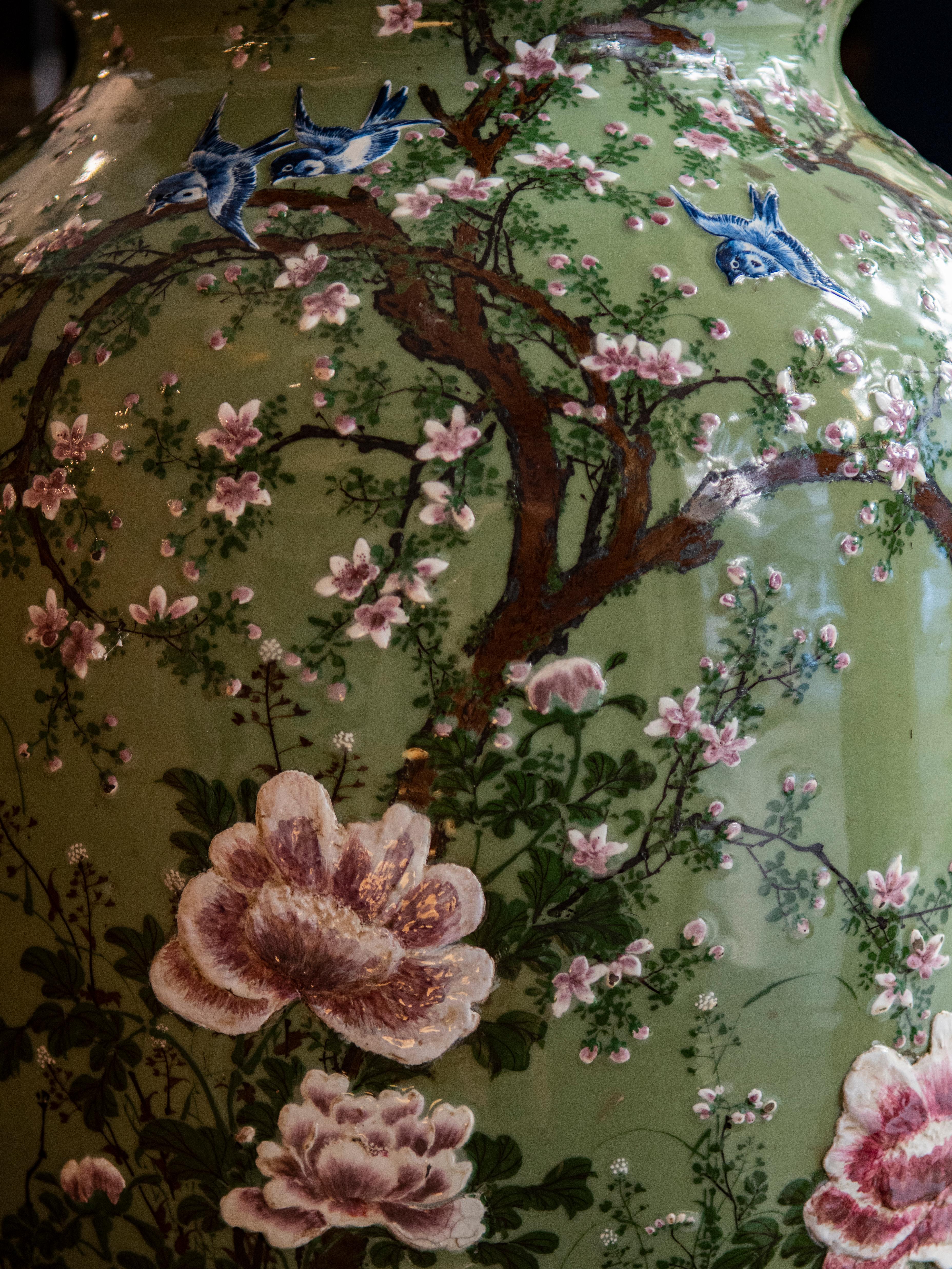 18th Century Celadon Seto Ware Vase 2