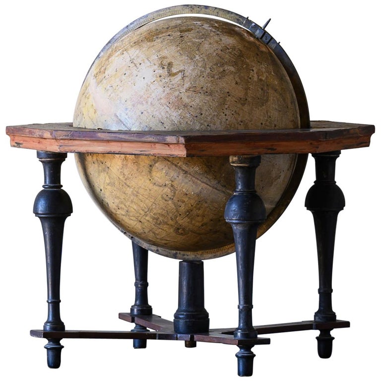 18th Century Celestial Globe For, Large Antique Wooden Globe