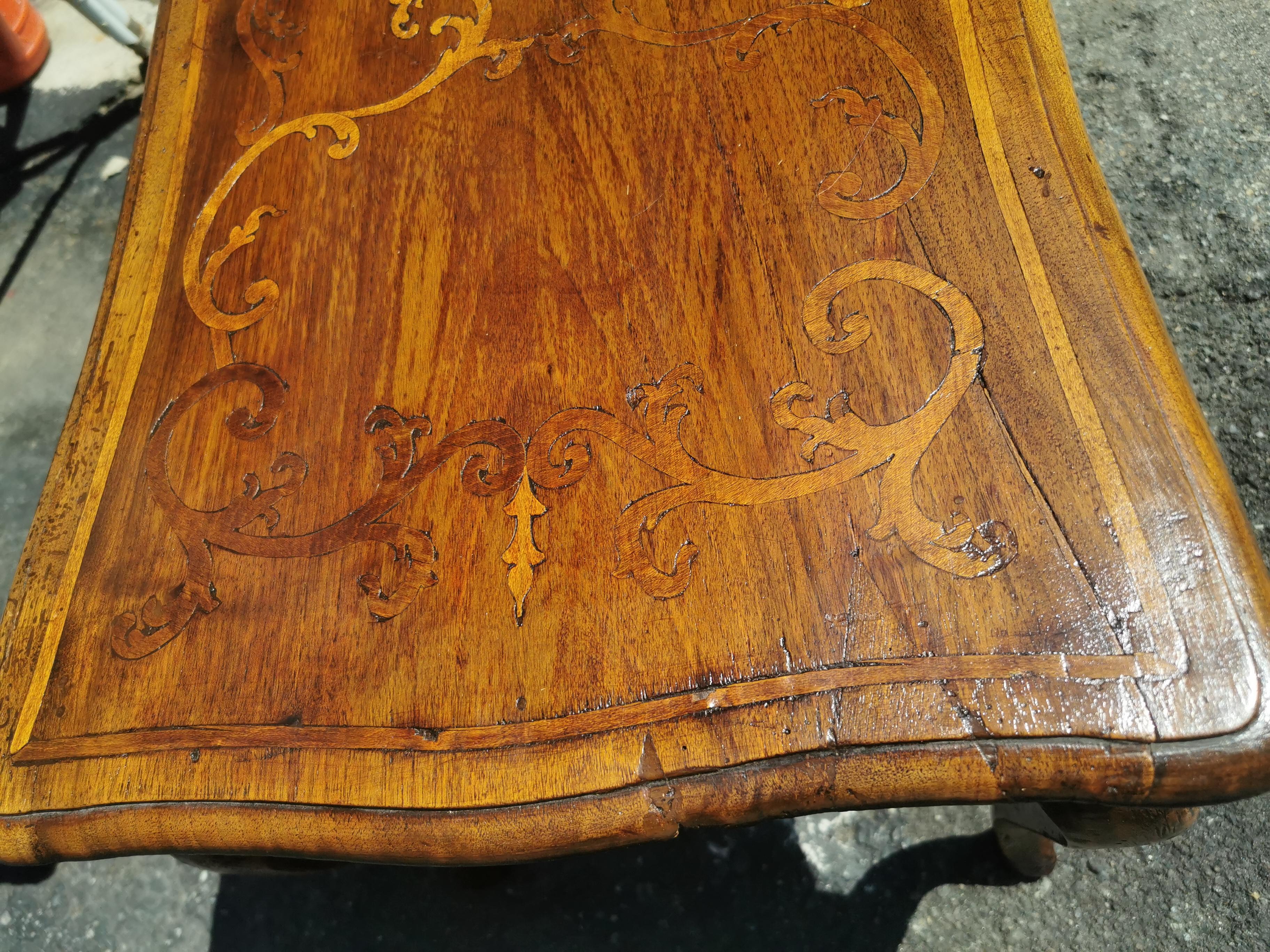 A Louis XV Center Table, walnut, Piedmont Region Italy, circa 1760, Walnut For Sale 1