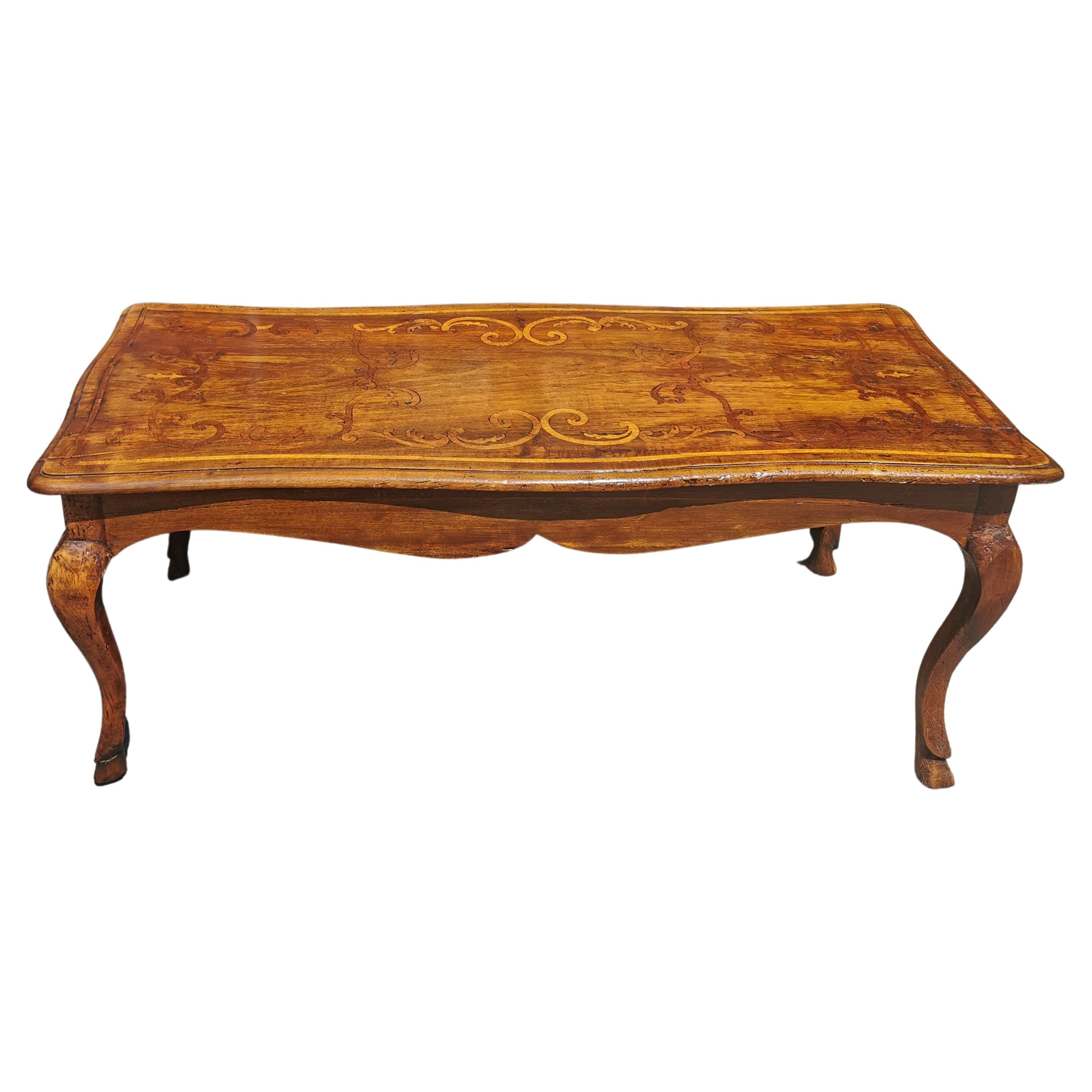 A Louis XV Center Table, walnut, Piedmont Region Italy, circa 1760, Walnut For Sale