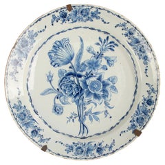 Antique 18th Century Ceramic Delft Wall Plate 