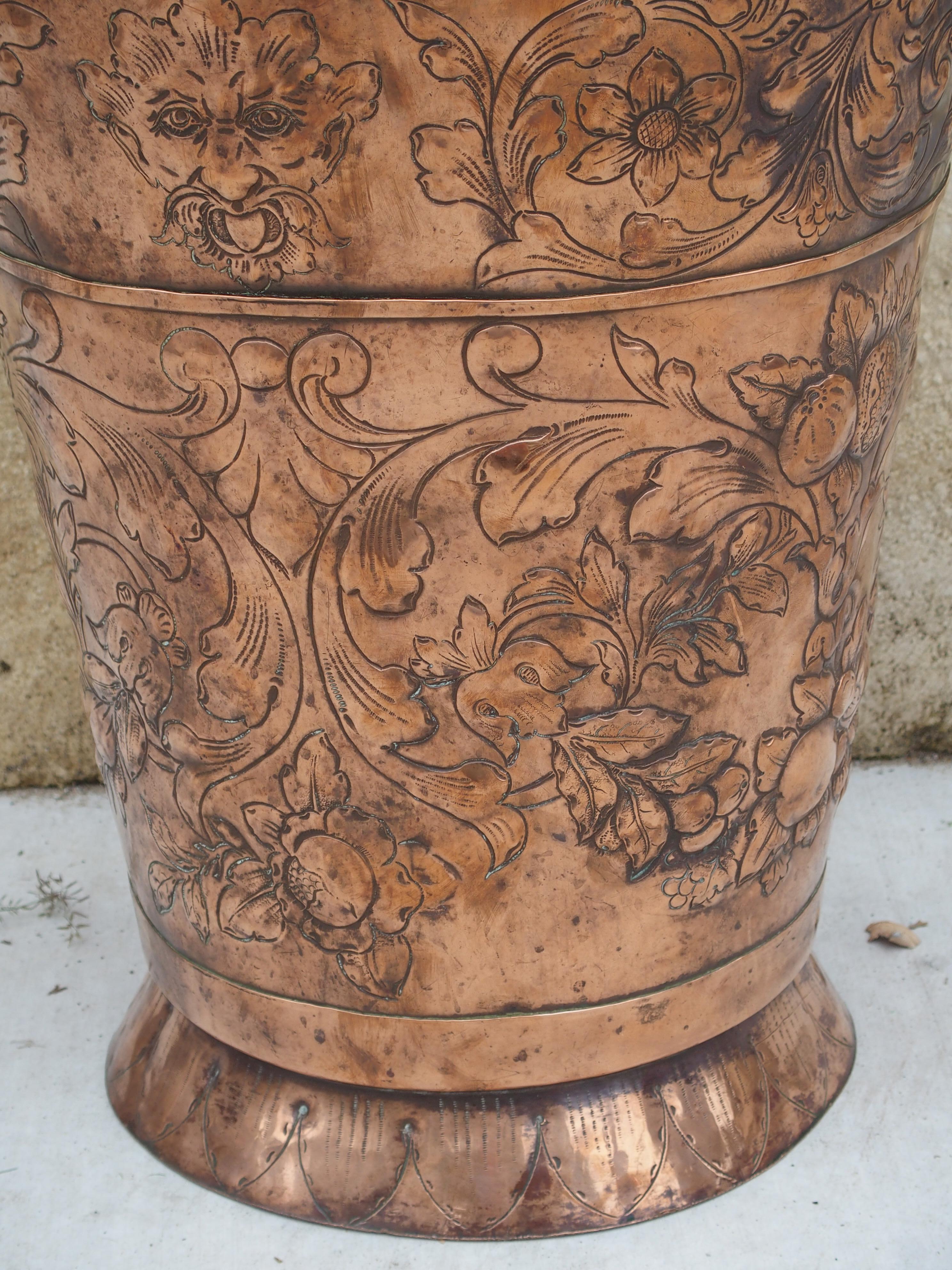 French 18th Century Ceremonial Copper Wine Hotte from Alsace, France