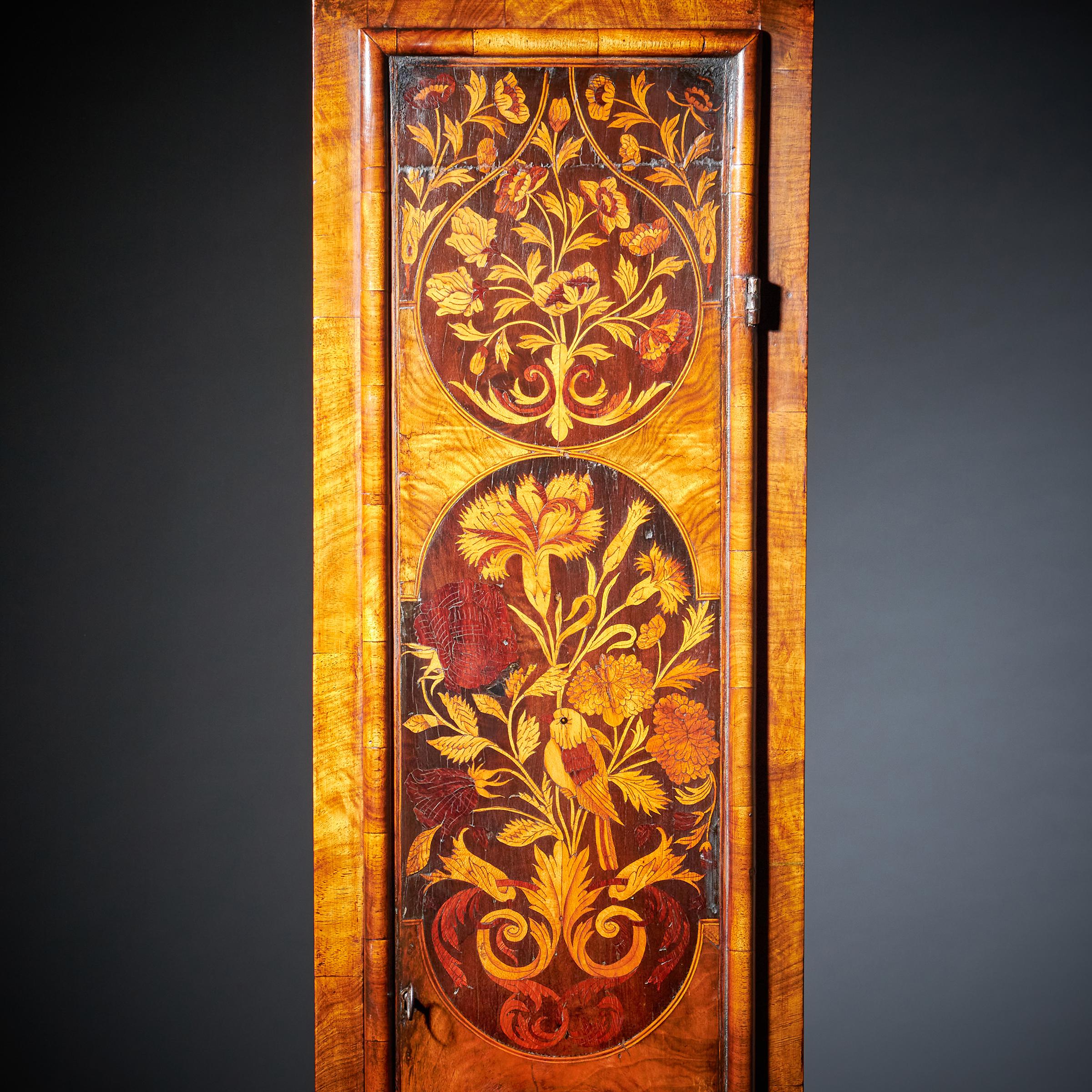 17th Century Charles II Month Going Marquetry Longcase Clock by John Wise In Good Condition For Sale In Oxfordshire, United Kingdom