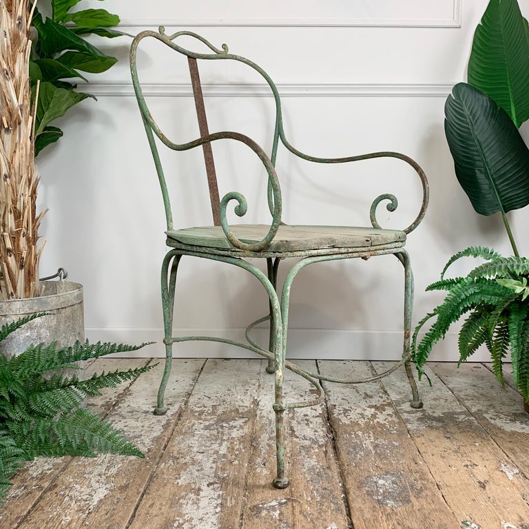 18th Century Chateau Estate Made Ironwork Garden Chair at 1stDibs