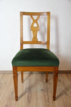 18th Century Cherrywood Chair with Maple Inlays Josephinism, Austria, circa 1790