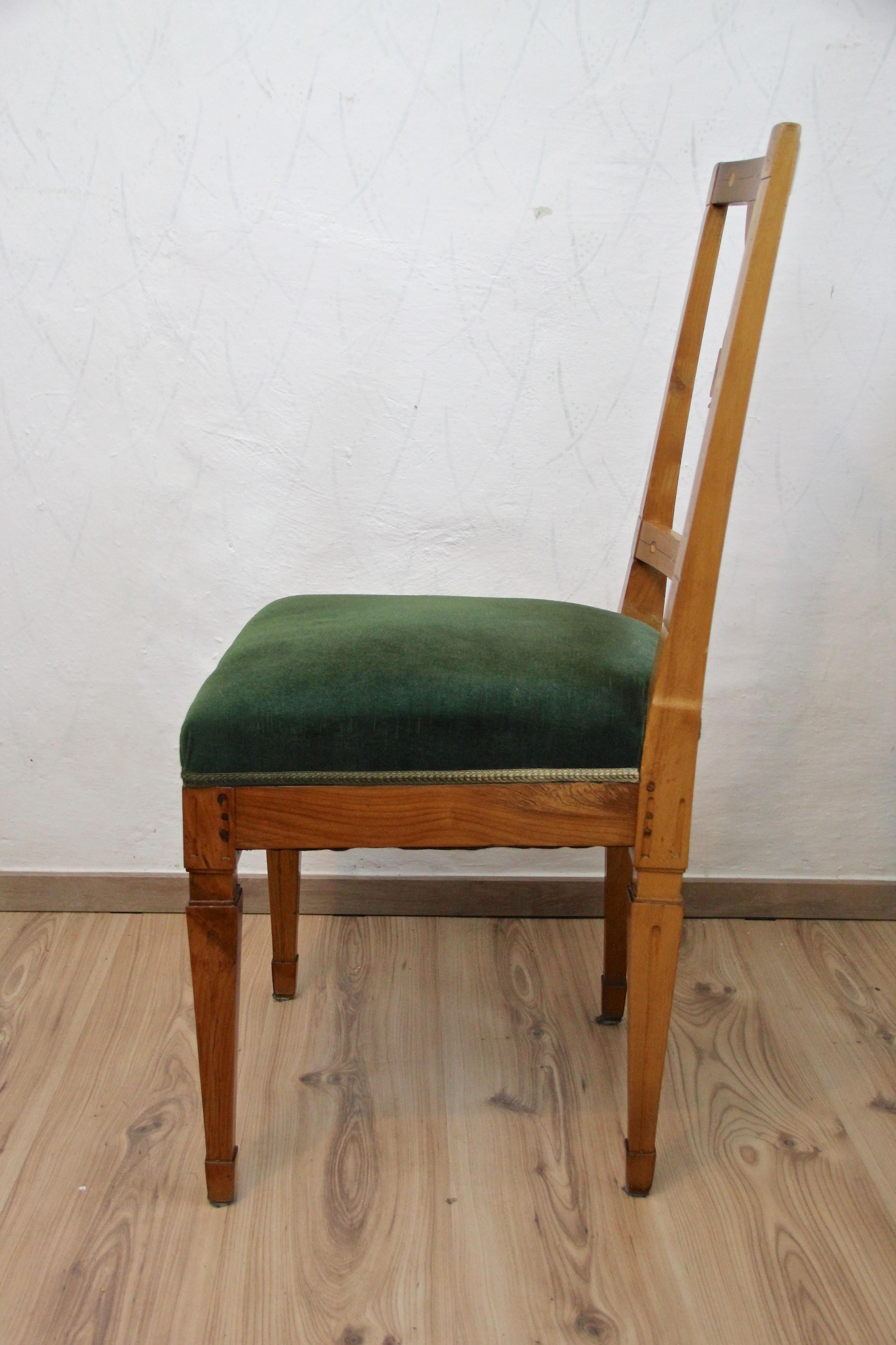 18th Century Cherrywood Chair with Maple Inlays Josephinism, Austria, circa 1790 2