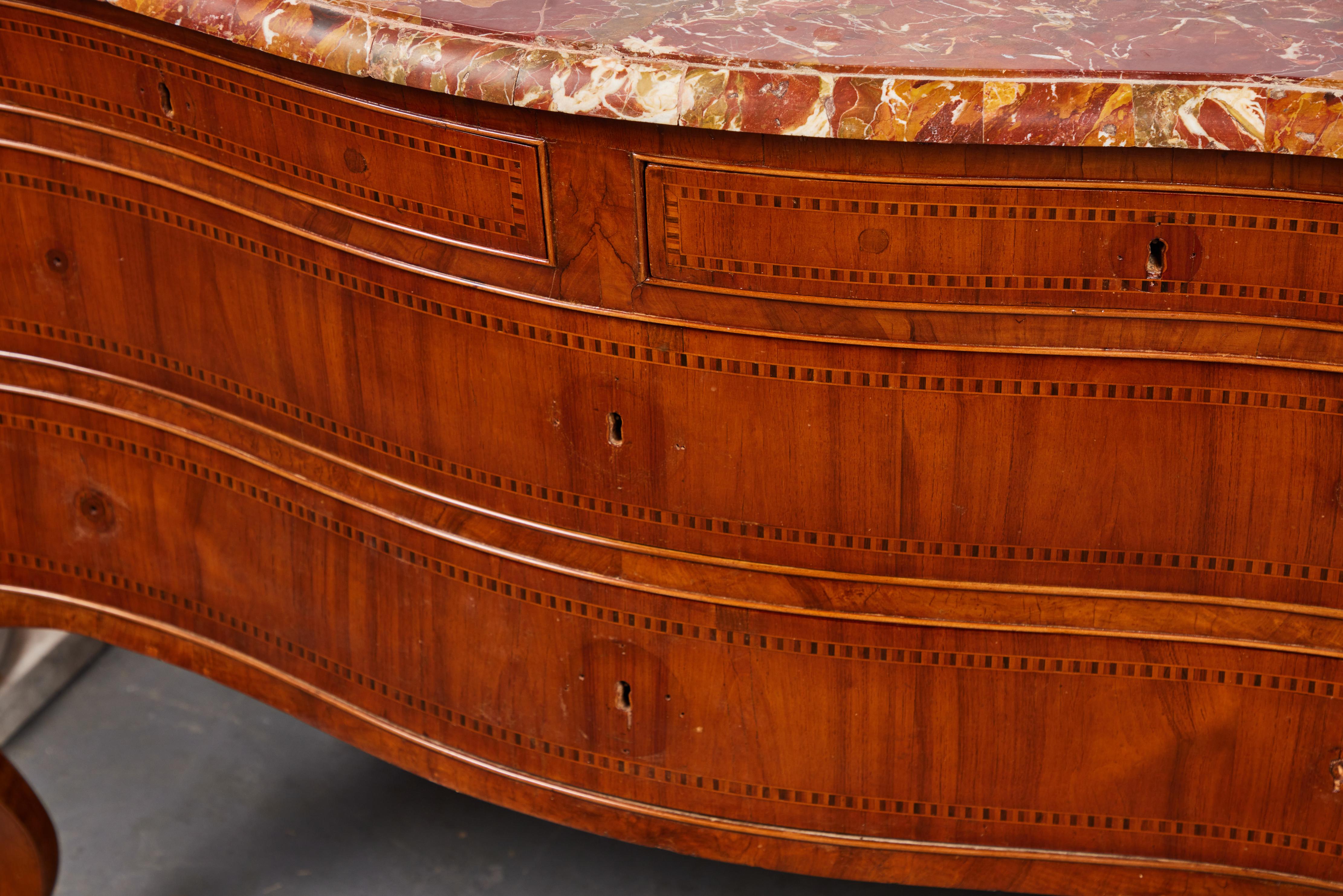 Hand-Carved 18th Century Cherry Wood Commode For Sale