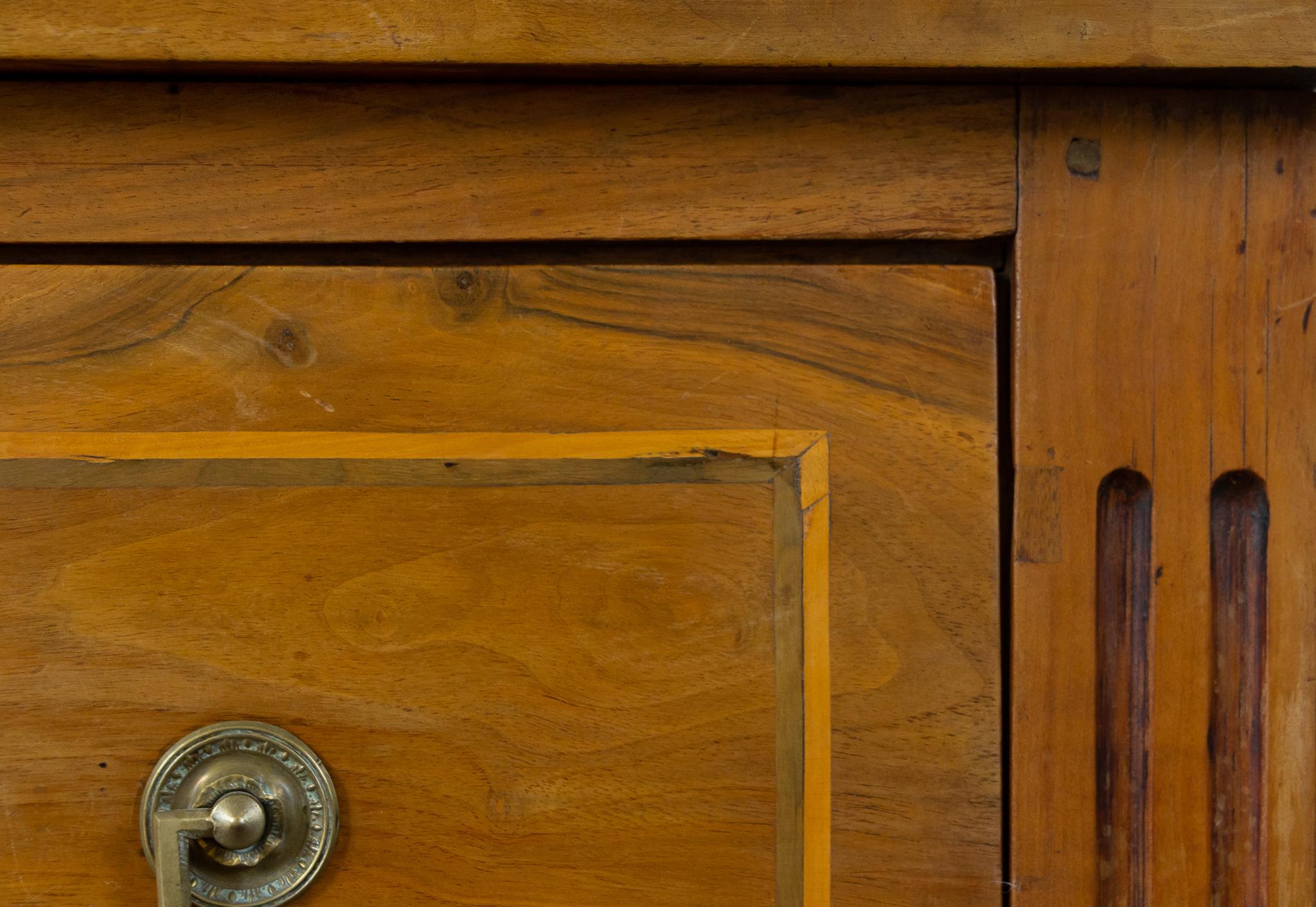 18th Century Cherrywood and Marquetry Commode Louis XVI Period In Good Condition In Beuzevillette, FR