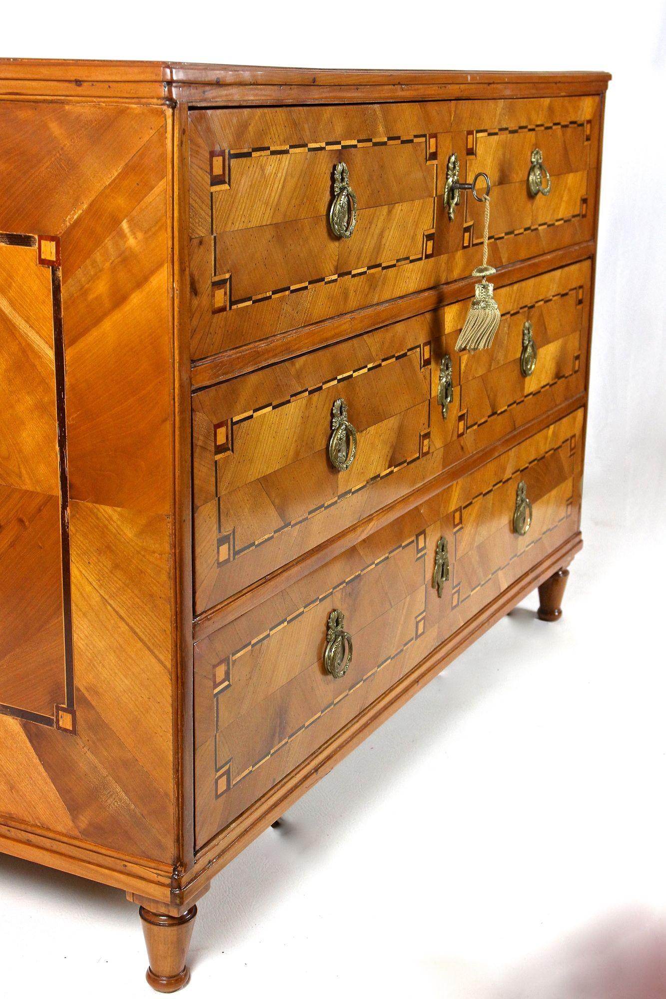 18th Century Cherrywood Chest of Drawers, Josephinism Period, Austria circa 1790 For Sale 7