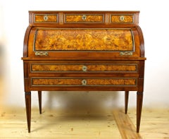 18th Century Cherrywood Cylinder Desk/ Rolltop Bureau Secretary, France C. 1780
