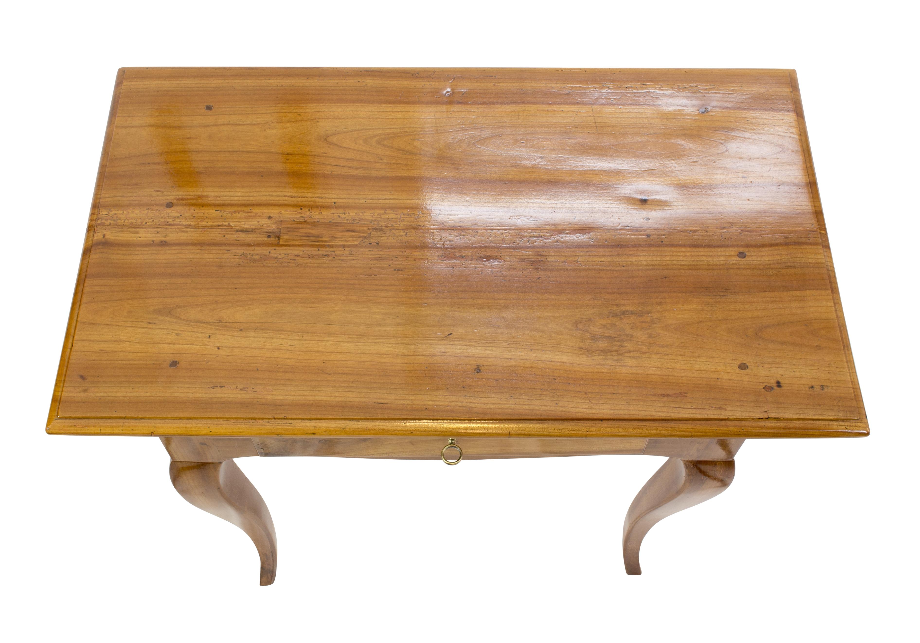 Polished 18th Century Cherrywood Louis XV Side Table