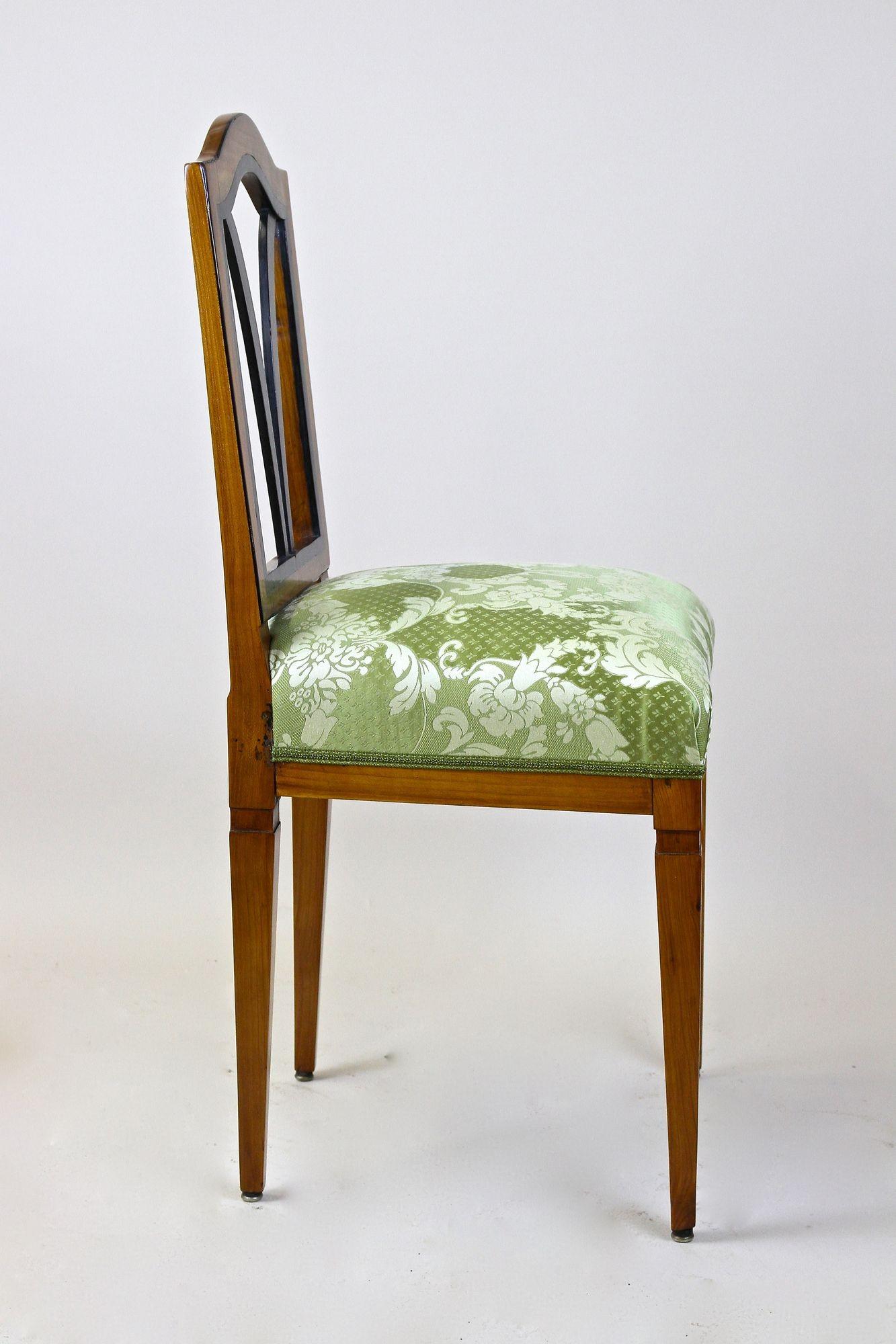 18th Century Cherrywood Side Chair Newly Upholstered, Austria, circa 1790 For Sale 7