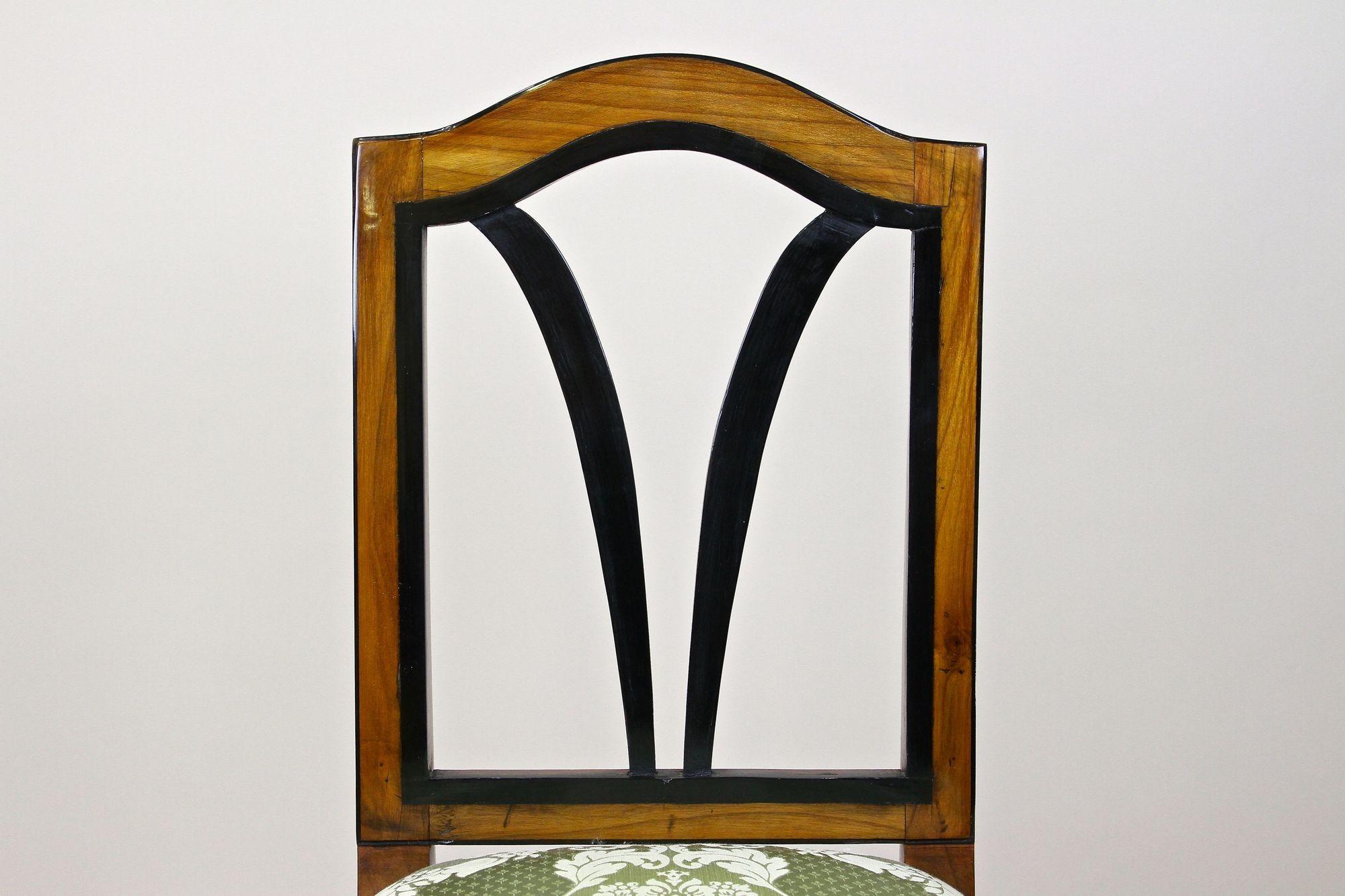 Austrian 18th Century Cherrywood Side Chair Newly Upholstered, Austria, circa 1790 For Sale